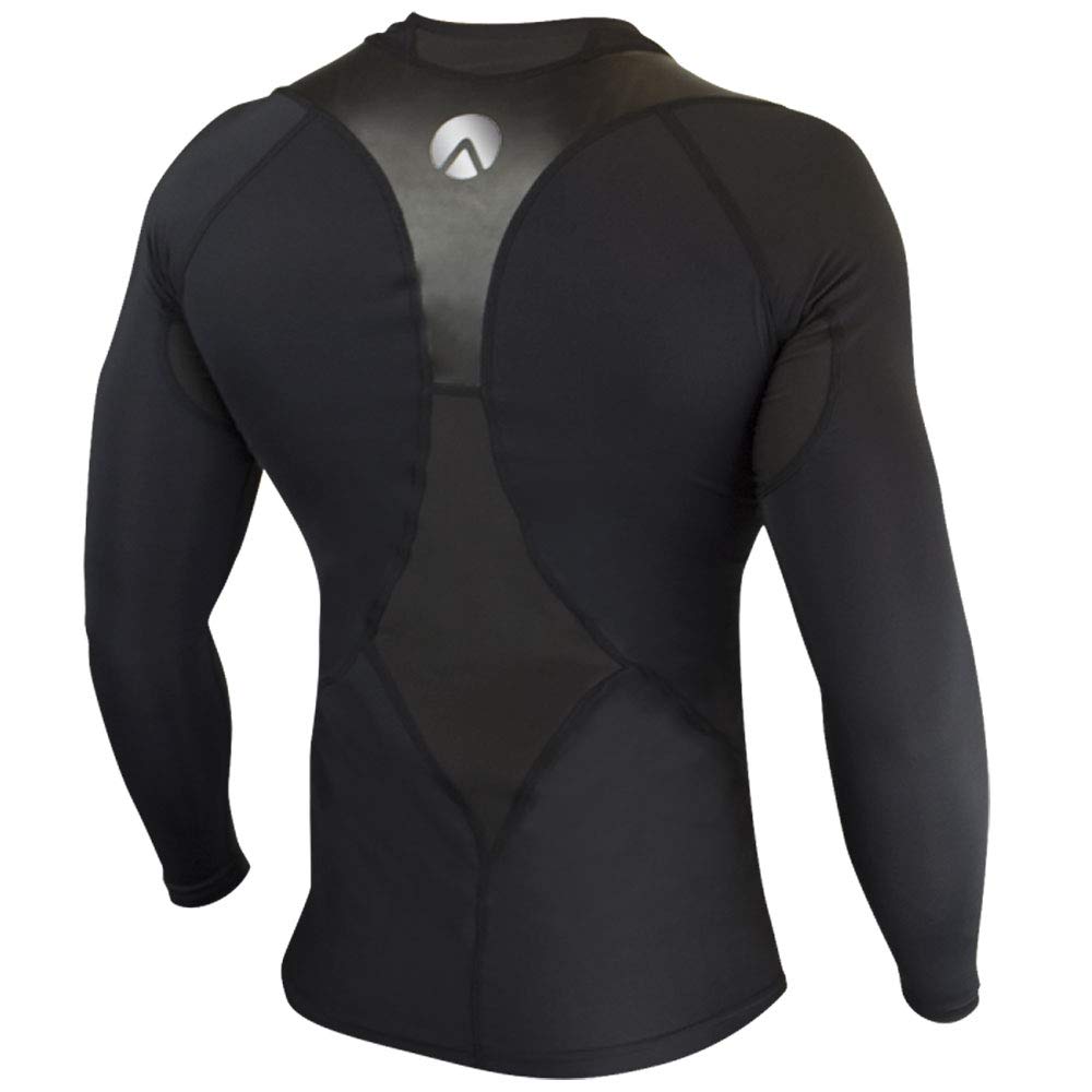 Men's Sharkskin Compression R-Series Long Sleeve Top - Performance Baselayer for Running, Cycling & Workouts - Moisture-Wicking & Muscle Support
