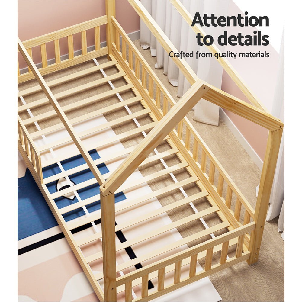 Stylish Oak Kids Single Bed Frame - Durable & Safe for Children's Bedroom Decor