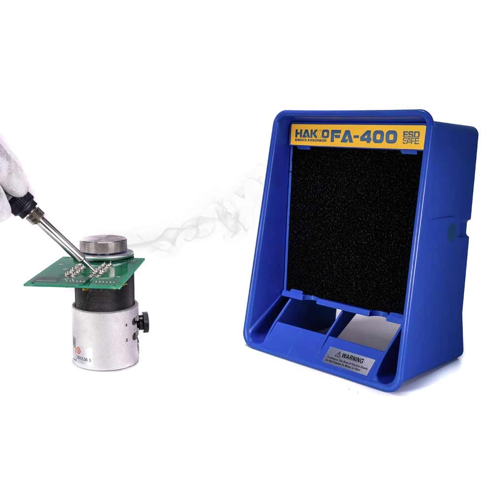 Hakko FA400-04 ESD-Safe Bench Top Smoke Absorber for Soldering - 1 Pack | Fume Extractor for Electronics Workbench, PCB Repair & DIY Projects