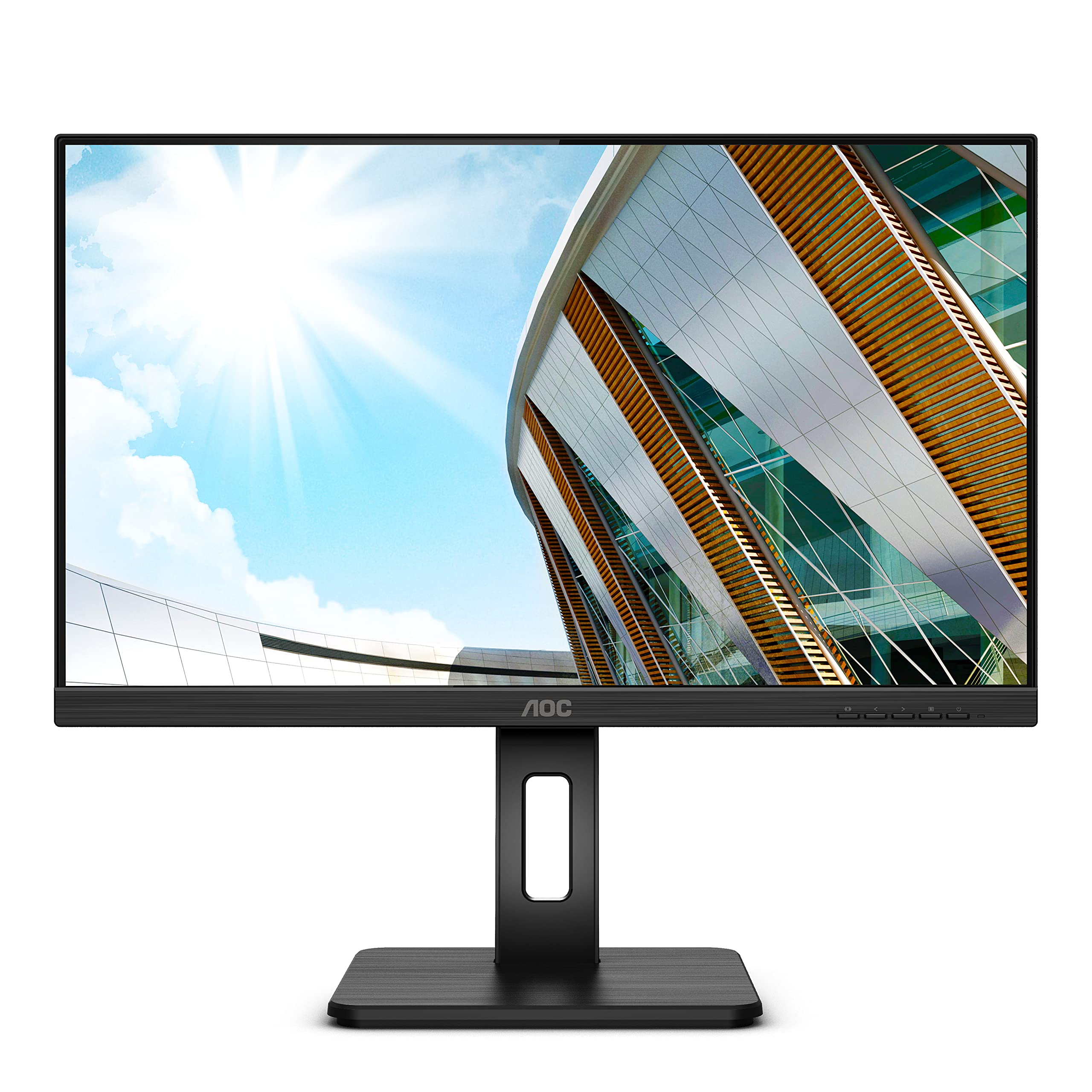 AOC 24P2C 24 Inch USB-C Monitor with Adjustable Height - Full HD 1920x1080, 75Hz, HDMI, DisplayPort, USB Hub - Ideal for Home Office, Gaming & Productivity (Black)