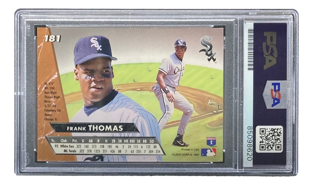 Frank Thomas Autographed 1993 Fleer #181 Chicago White Sox Baseball Card - PSA/DNA Certified - Perfect for Sports Memorabilia Collectors & White Sox Fans