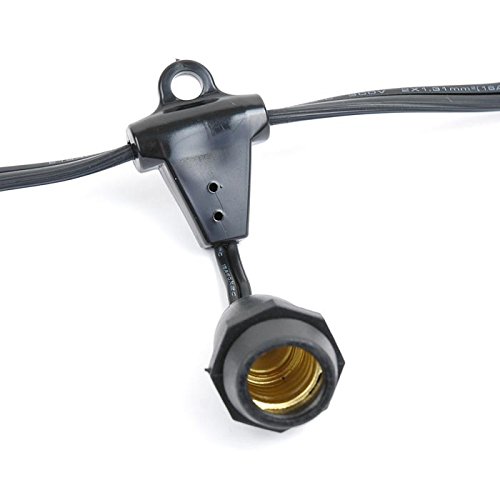Premium C9/E17 Outdoor Globe String Lights - 100ft Heavy Duty Black Wire for Patio, Garden, Pergola & Backyard - Commercial Grade Suspended Market & Café Lighting - Perfect for Parties, Weddings & Outdoor Decor