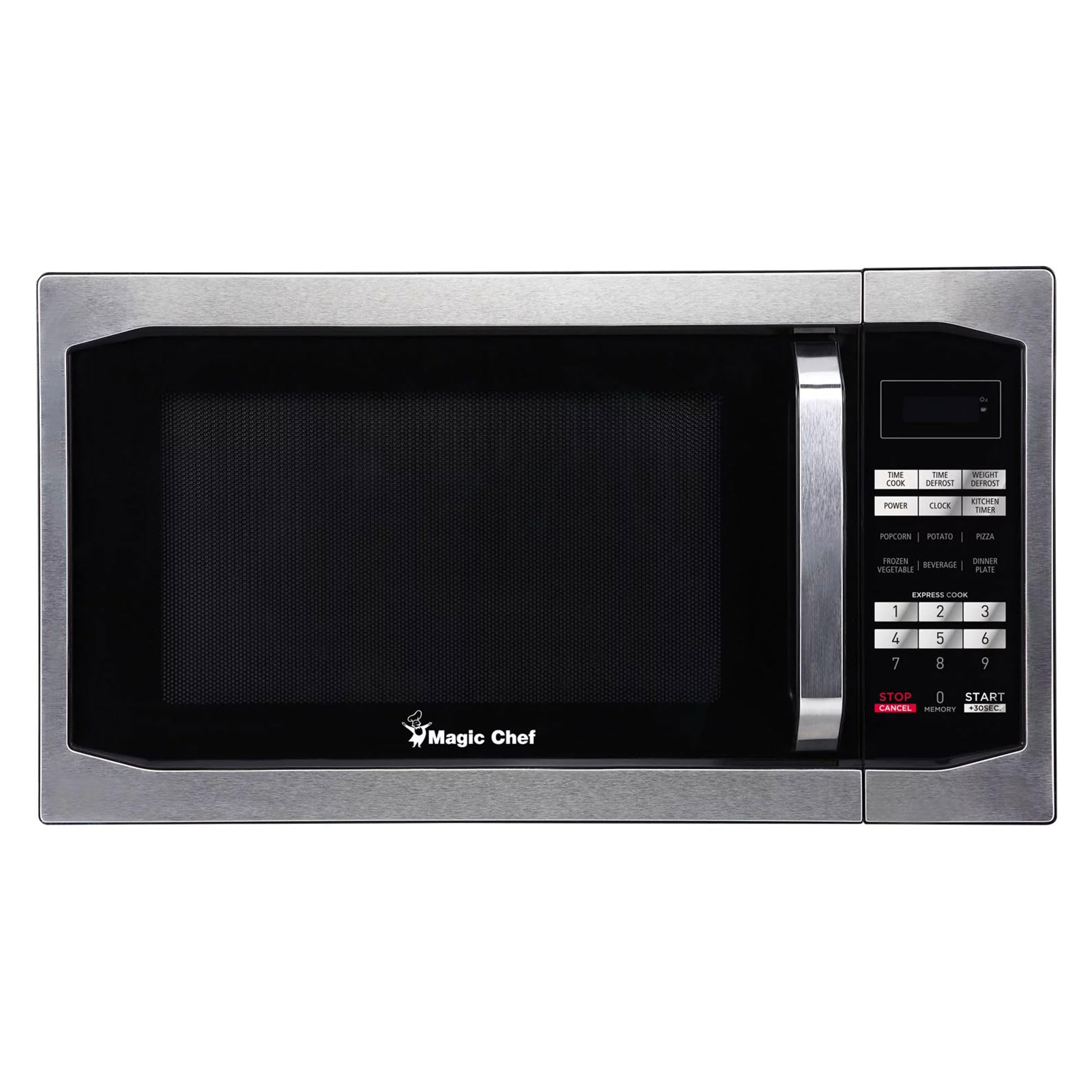 Magic Chef Countertop Microwave Oven - 1100W, 1.6 Cu Ft, Compact & Space-Saving Design, Stainless Steel - Perfect for Small Kitchens, Dorms, Offices & RVs