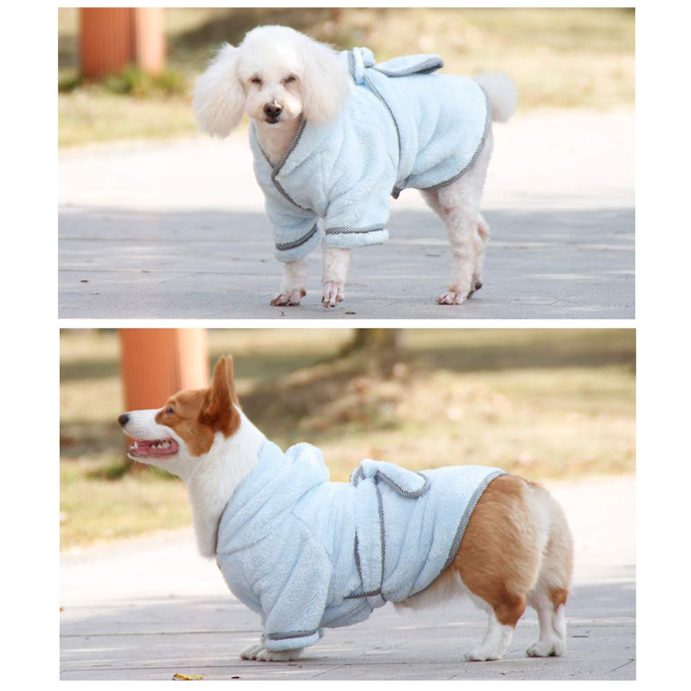 Premium Microfiber Dog Bathrobe with Hood - Quick Drying Super Absorbent Pet Towel for Small & Medium Dogs | Soft Dog Pajamas Coat for After Bath, Grooming & Relaxation at Home