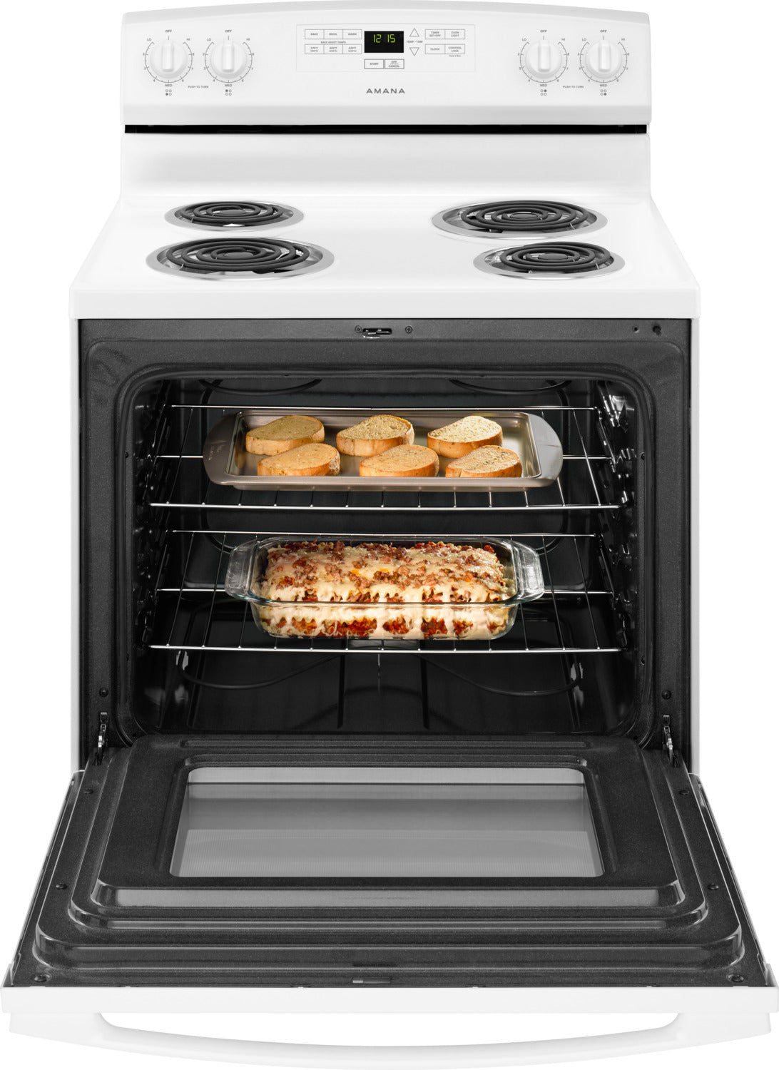 Amana 30 Inch Freestanding Electric Range - 4.8 Cu. Ft. Capacity, White (Model YACR4303MFW) - Perfect for Home Kitchens & Small Restaurants