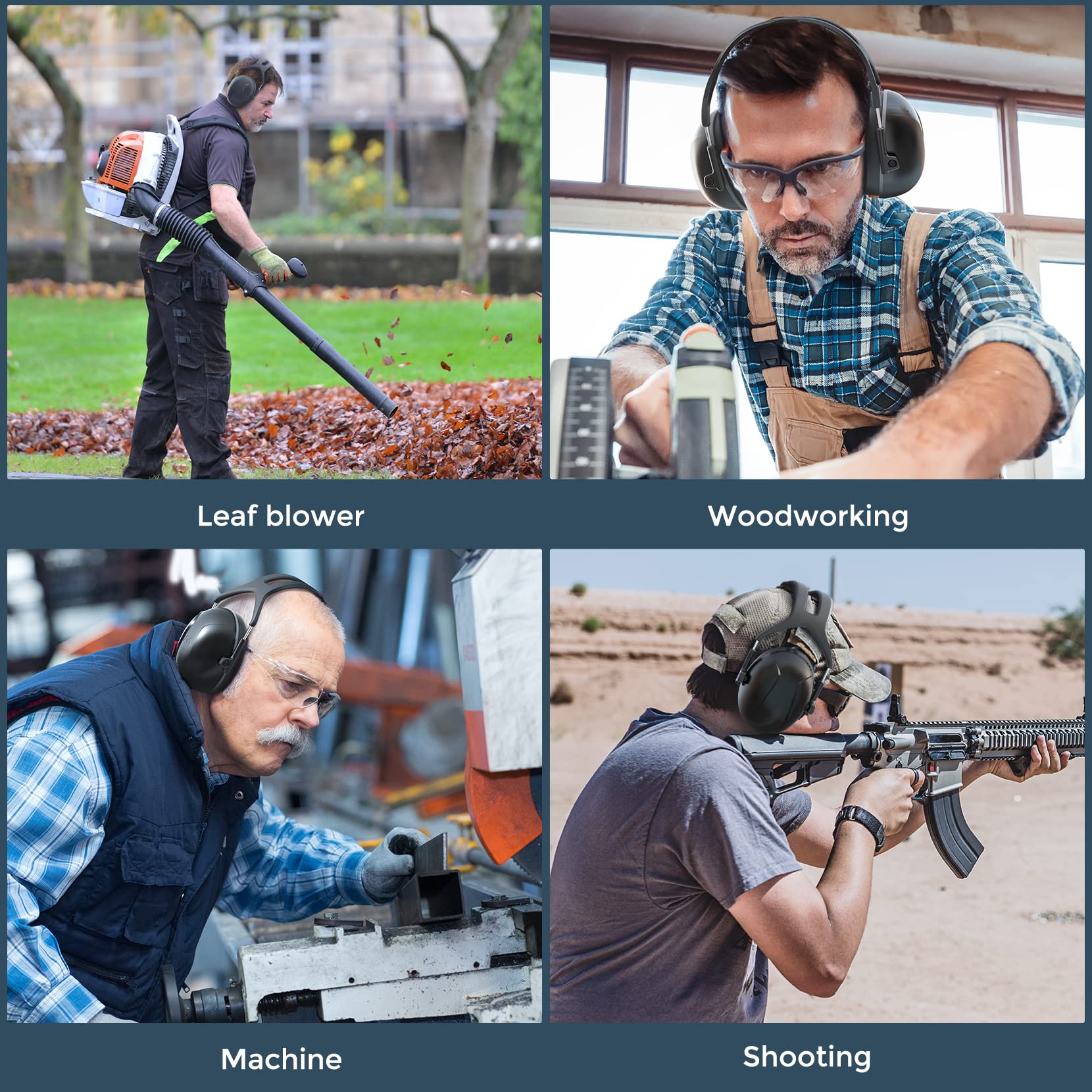 SNR35dB Noise Cancelling Ear Muffs for Shooting, Construction & Sleeping - High Fidelity Hearing Protection with 35dB Noise Reduction - Comfortable Safety Earmuffs for Autism, Mowing & Loud Environments - Includes Convenient Storage Bag - Perfect for Work, Home & Outdoor Activities