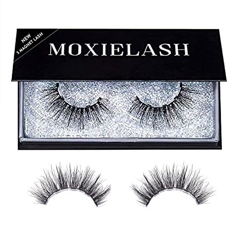 MoxieLash Magnetic Eyelashes - Reusable No Glue False Eyelashes for Volume & 3D Curl | Professional Mink Lashes for Full Glam Look - Perfect for Parties, Weddings & Special Occasions