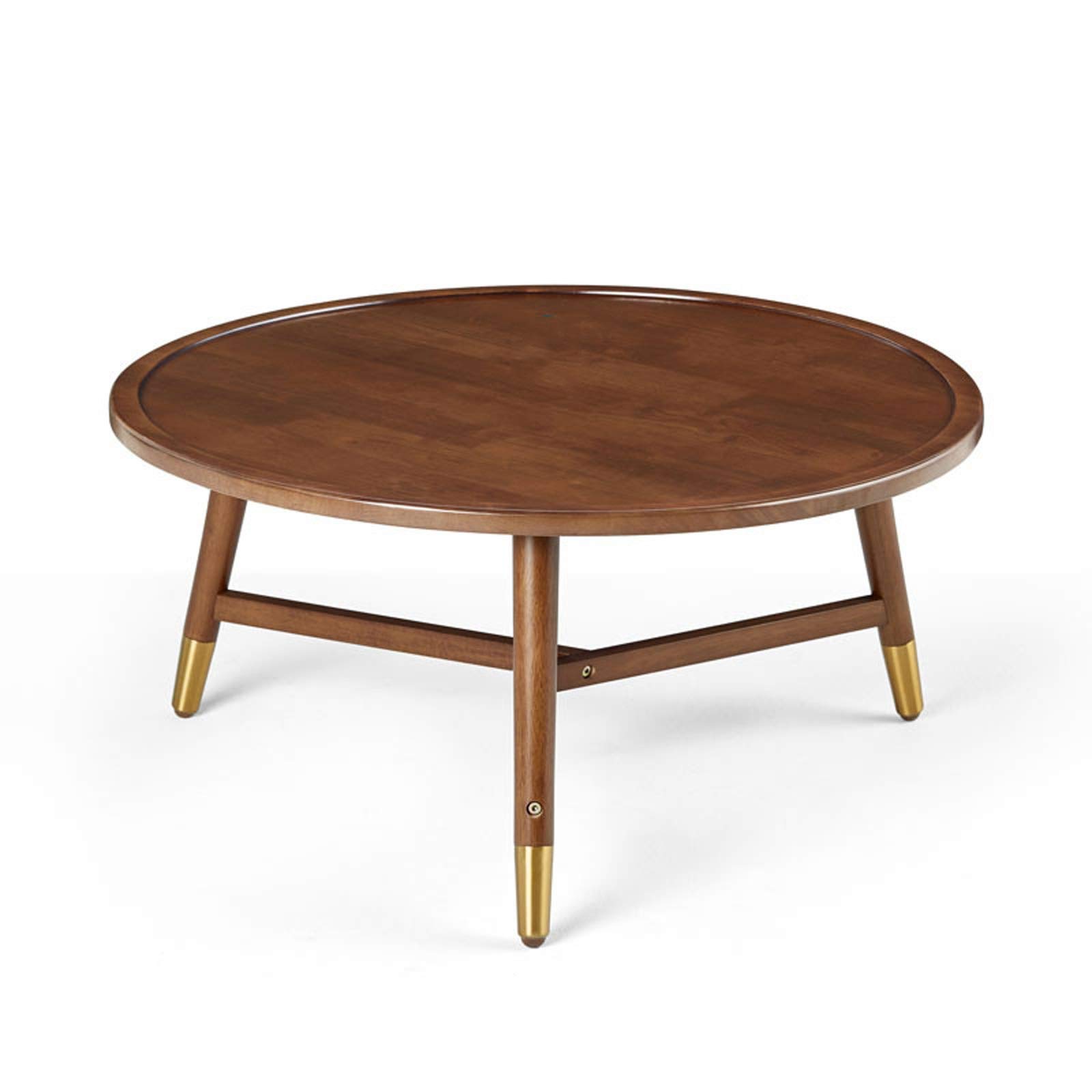 Vintage Round Solid Wood Coffee Table - 29.5