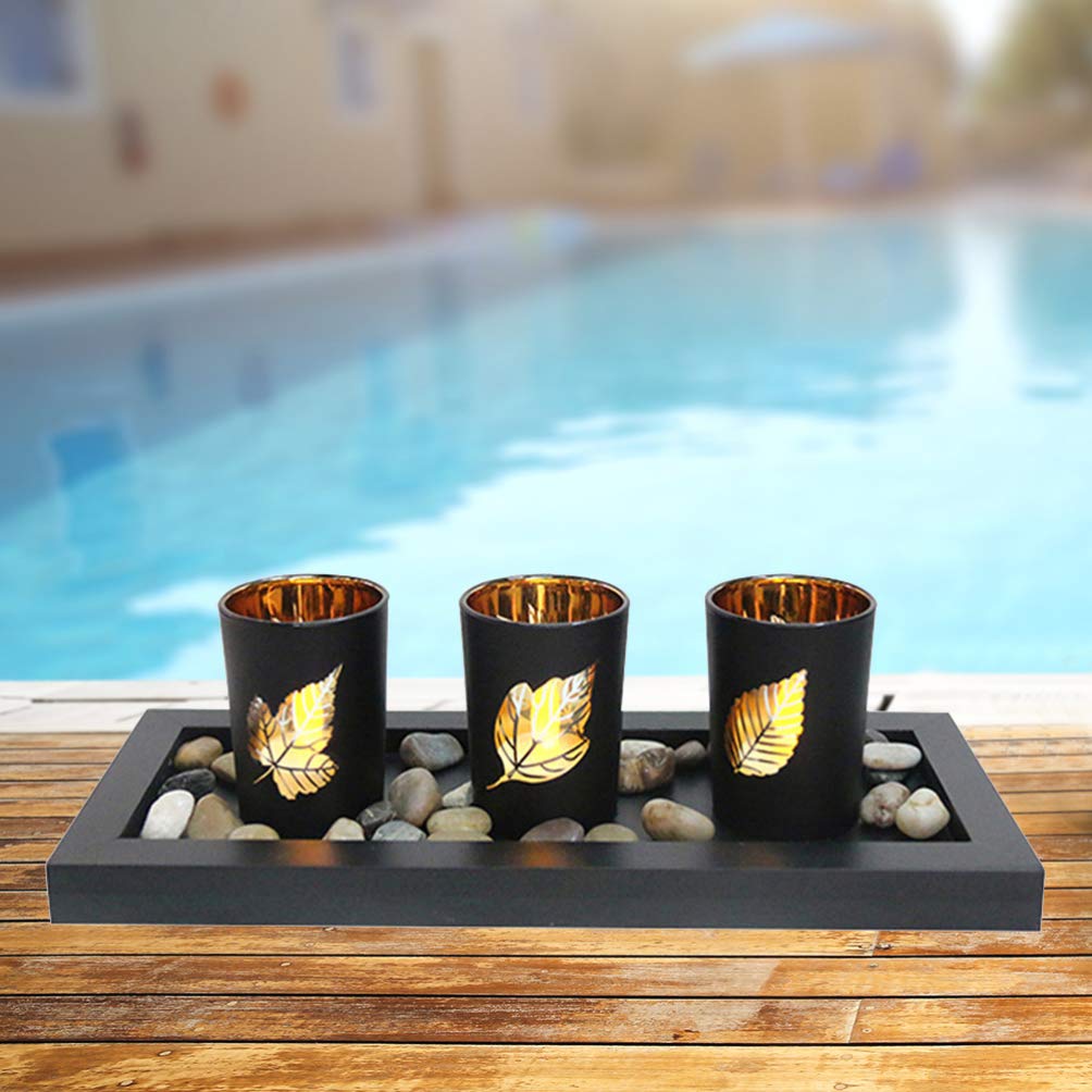 Uonlytech 1 Set Glass Candle Holders - Elegant Tea Light Cups for Tabletop Decor, Wedding Centerpieces & Romantic Dinner Ambiance