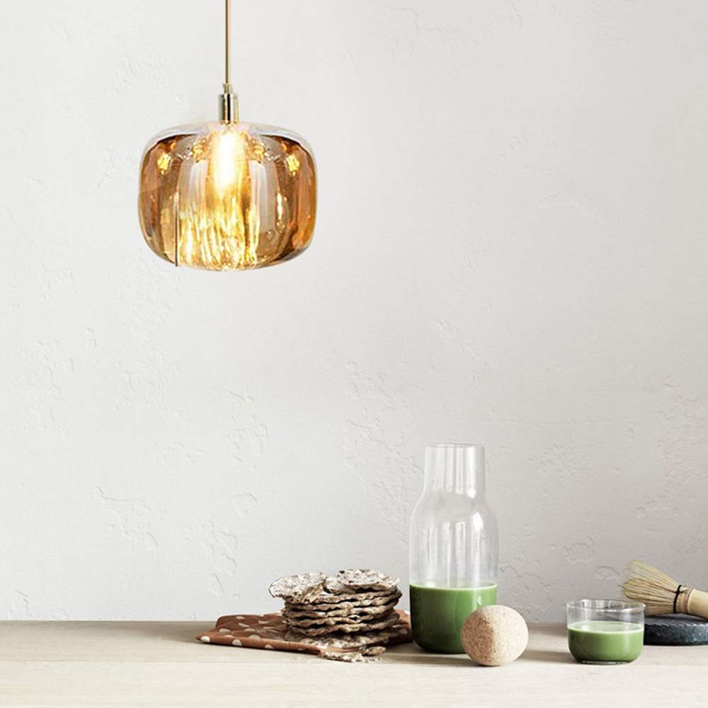 Modern Crystal Pendant Light - Geometric Metal Hanging Lamp with Nordic Style, Stainless Steel Ceiling Fixture for Dining Room, Bedroom, Bedside, Cafe & Bar | Elegant Lighting for Home Decor and Commercial Spaces