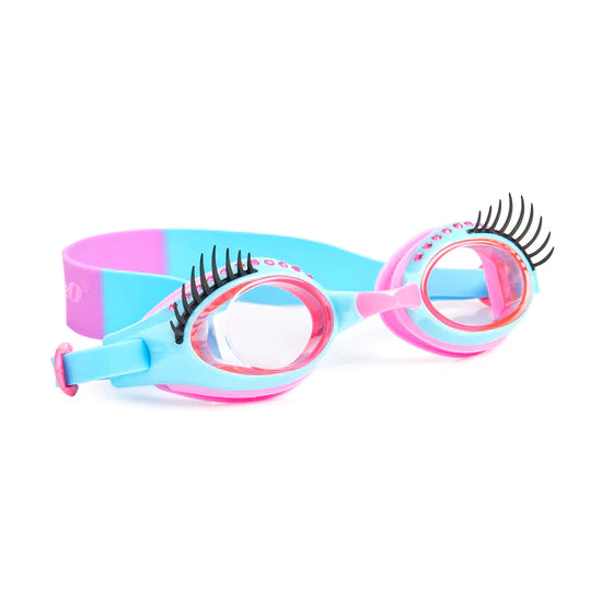Bling20 Glam Lash Swim Goggles - Peri Winkle Blue | Fashionable & Waterproof Swimming Goggles for Women | Perfect for Pool, Beach & Water Sports