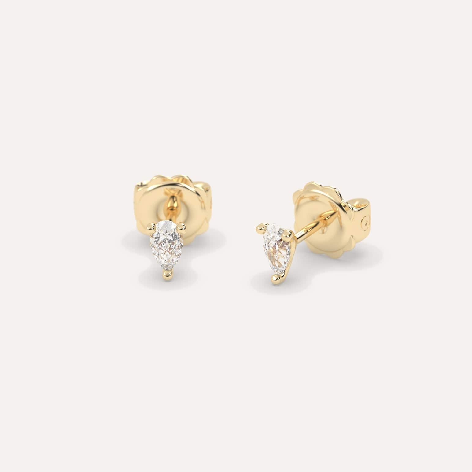 1/2 Carat Pear Diamond Stud Earrings - 14K White Gold Dangle Earrings for Women, Perfect for Weddings, Parties & Special Occasions