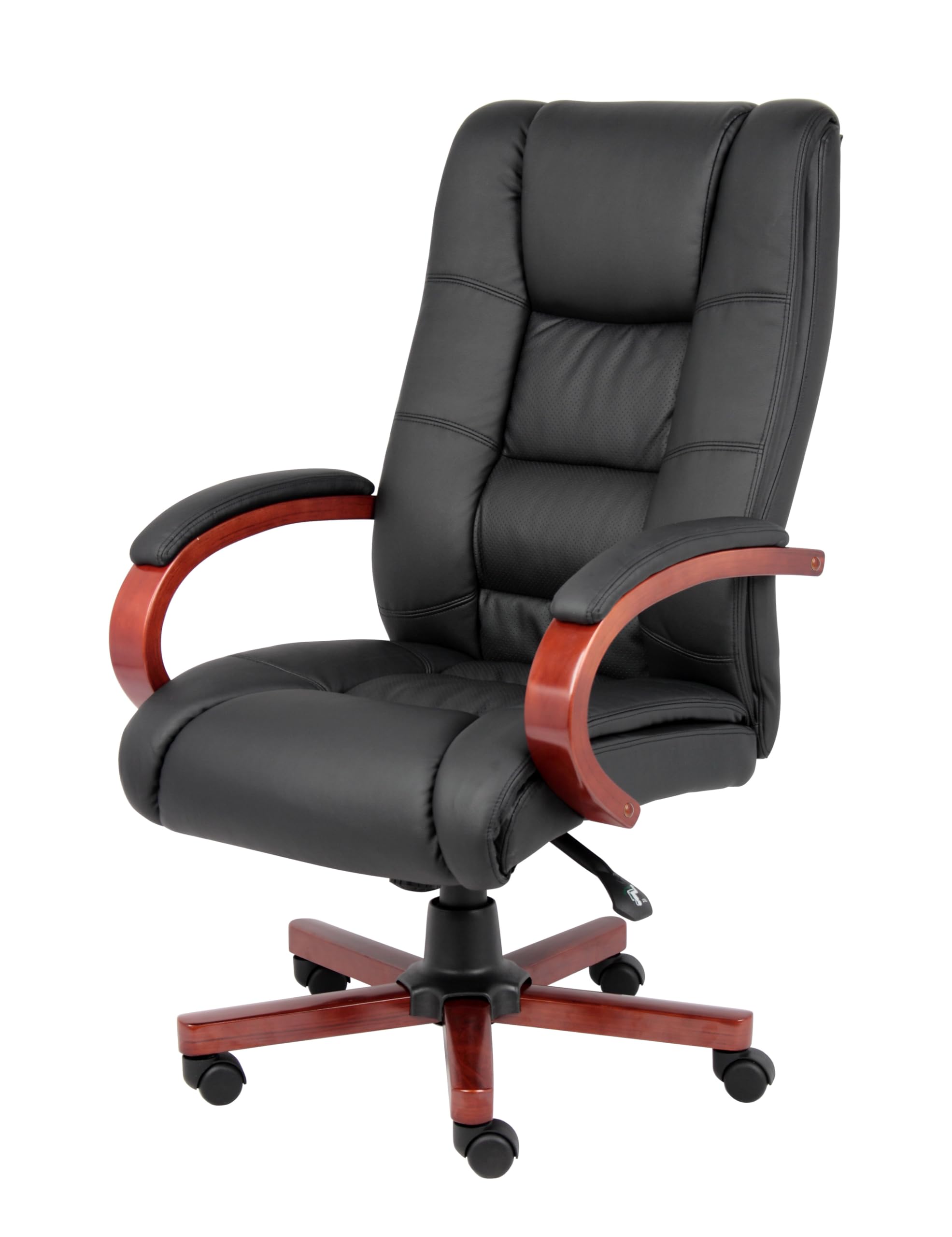 Premium High Back Executive Office Chair - Ergonomic Wood Finish Swivel Chair for Home & Business - Perfect for Conference Rooms, Desks & Executive Offices