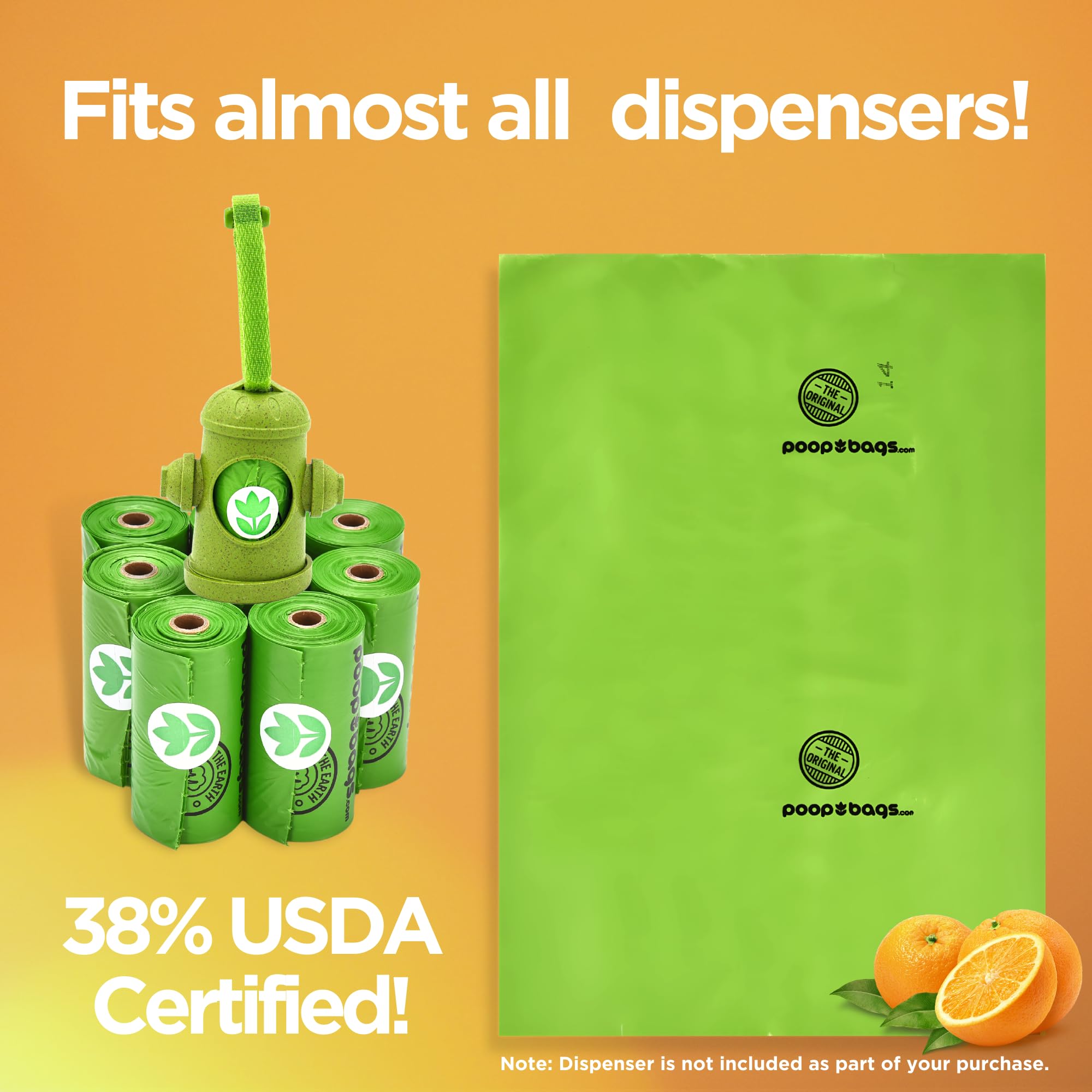 The Original Poop Bags® - USDA Certified Biodegradable Dog Waste Bags (960 Count) | Orange Scented, 38% Plant-Based, Extra Thick & Leak-Proof | Perfect for Daily Dog Walks, Park Visits & Backyard Cleanup
