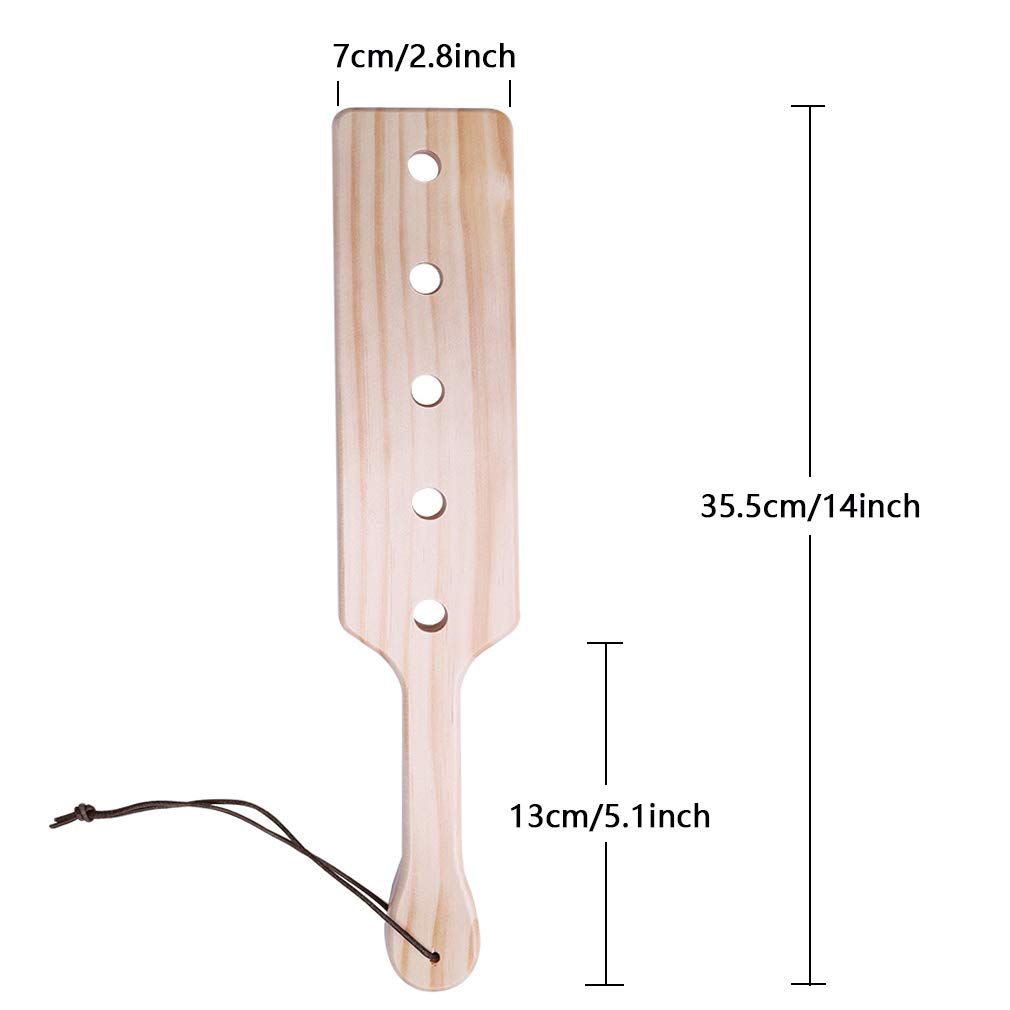 14 Inch Wooden Spanking Paddle for Adults - BDSM Sex Toy with 5 Airflow Holes - Perfect for Sensual Play, Spanking Games & Couples Bonding