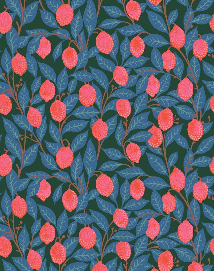 Lemons Peel & Stick Wallpaper by Nathan Turner - Vibrant Peacock Design - Perfect for Kitchen, Bathroom & Nursery Decor