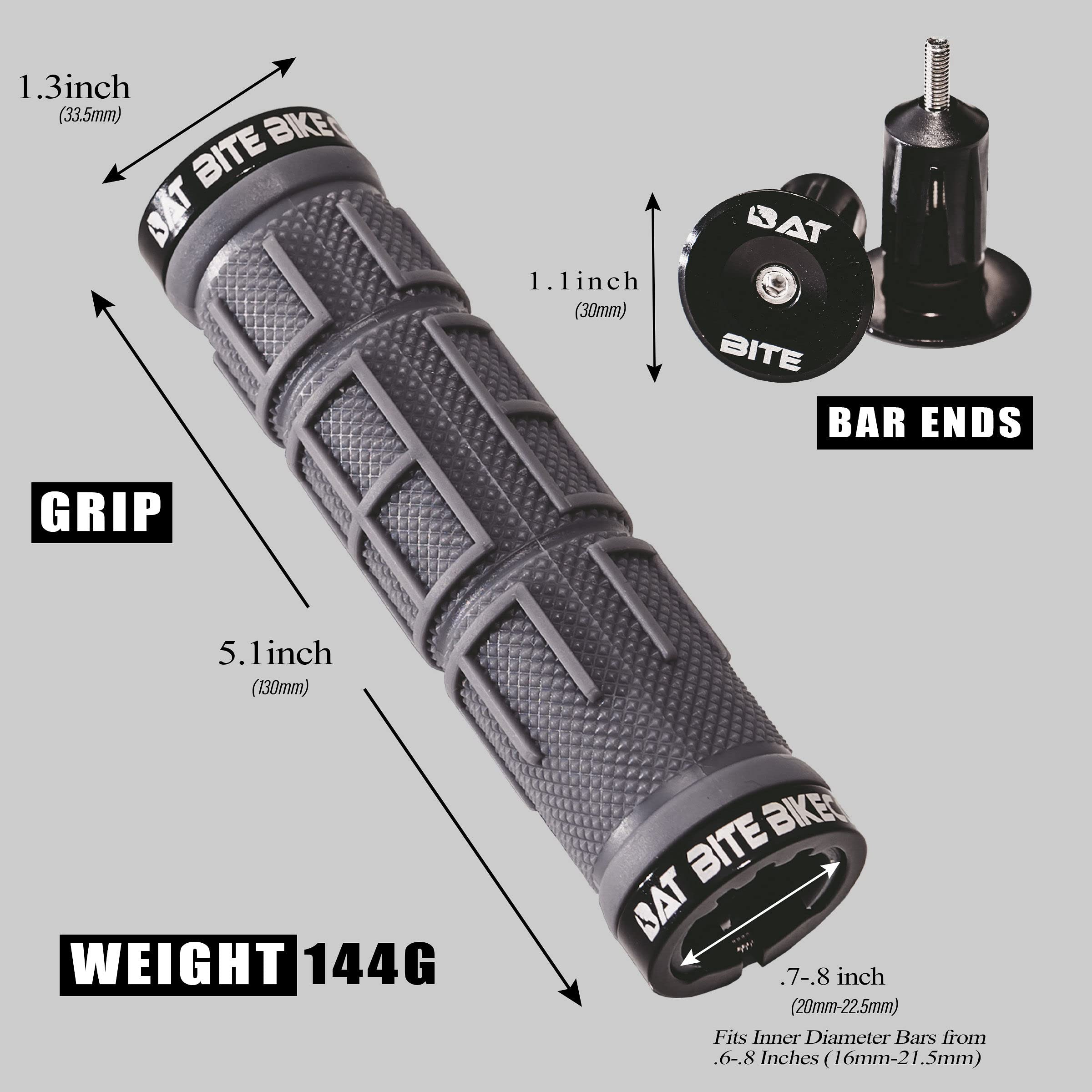 Premium Mountain Bike Handlebar Grips with Alloy Bar End - Double Lock-on MTB Grips for Anti-Slip Control - Comfortable Ergonomic Design for BMX, E-Bike, Scooter & Beach Cruiser - Ideal for Trail Riding, Commuting and Urban Cycling
