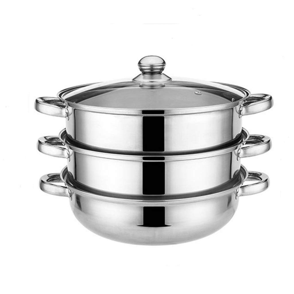 XWWDP 2/3 Layer Stainless Steel Steamer Pot - Multi-Purpose Cooking Pot for Soup, Hot Pot, Vegetables & Dumplings - Perfect for Home Kitchen, Meal Prep & Healthy Cooking