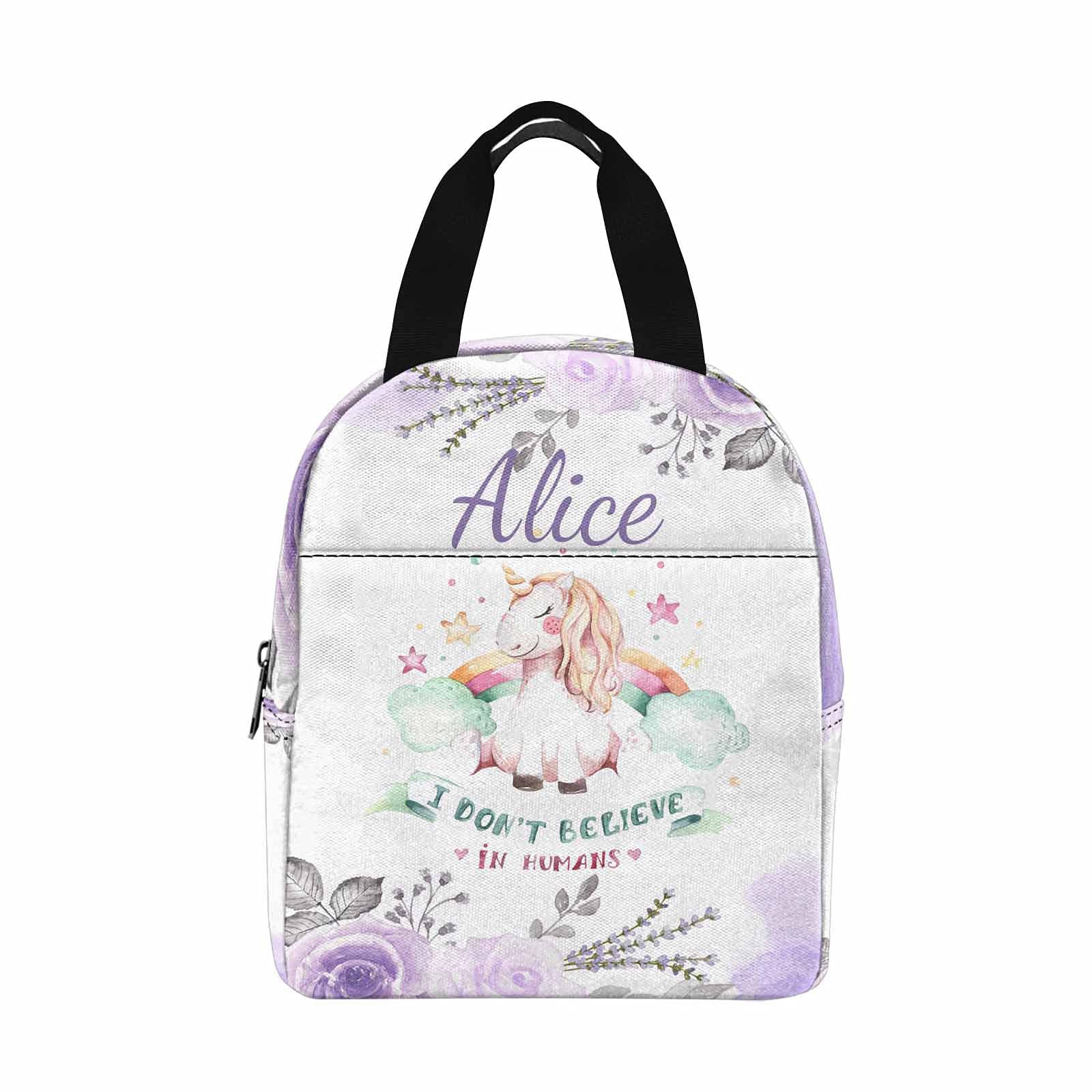 Custom Personalized Name Lunch Bag for Men & Women - Cute Unicorn Design Insulated Cooler Lunch Box - Portable for School, Work, Gym, Camping - Perfect Gift for Boys & Girls (Office, Picnic, Hiking, Travel)