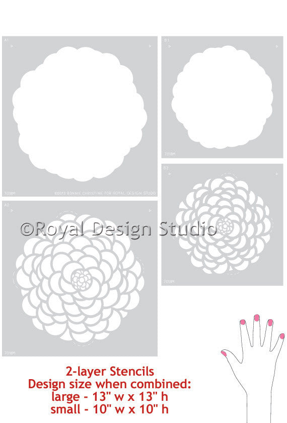 Bloomers Furniture Stencil Set - Reusable DIY Wooden Decorative Painting Templates for Home Decor & Crafts | Perfect for Furniture Upcycling, Wall Art, and DIY Projects