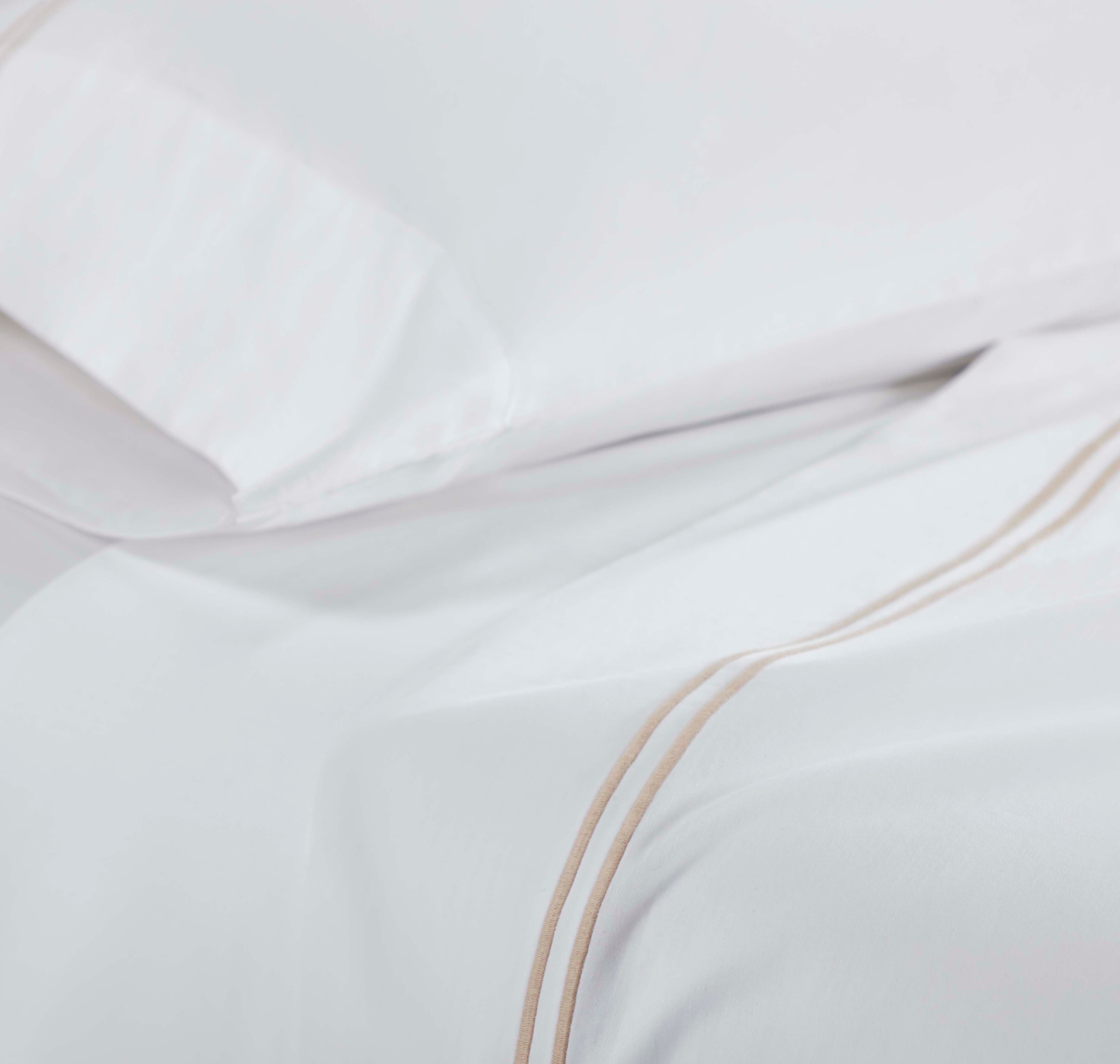Spring Blooms Cotton 2-Line Embroidered Deep Pocket Bed Sheet Set - Queen Size 4-Piece Set with Pillowcases - Soft Breathable Bedding for Comfortable Sleep & Home Decor