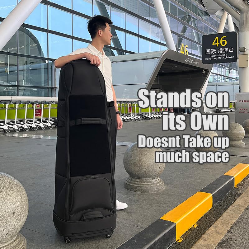 Premium Golf Travel Bags with Universal Wheels for Airlines - Lightweight, Easy to Maneuver & Detachable Shoe Compartment | Durable Zipper for Club Protection | Includes Storage Bag | Perfect for Air Travel & Golf Vacations