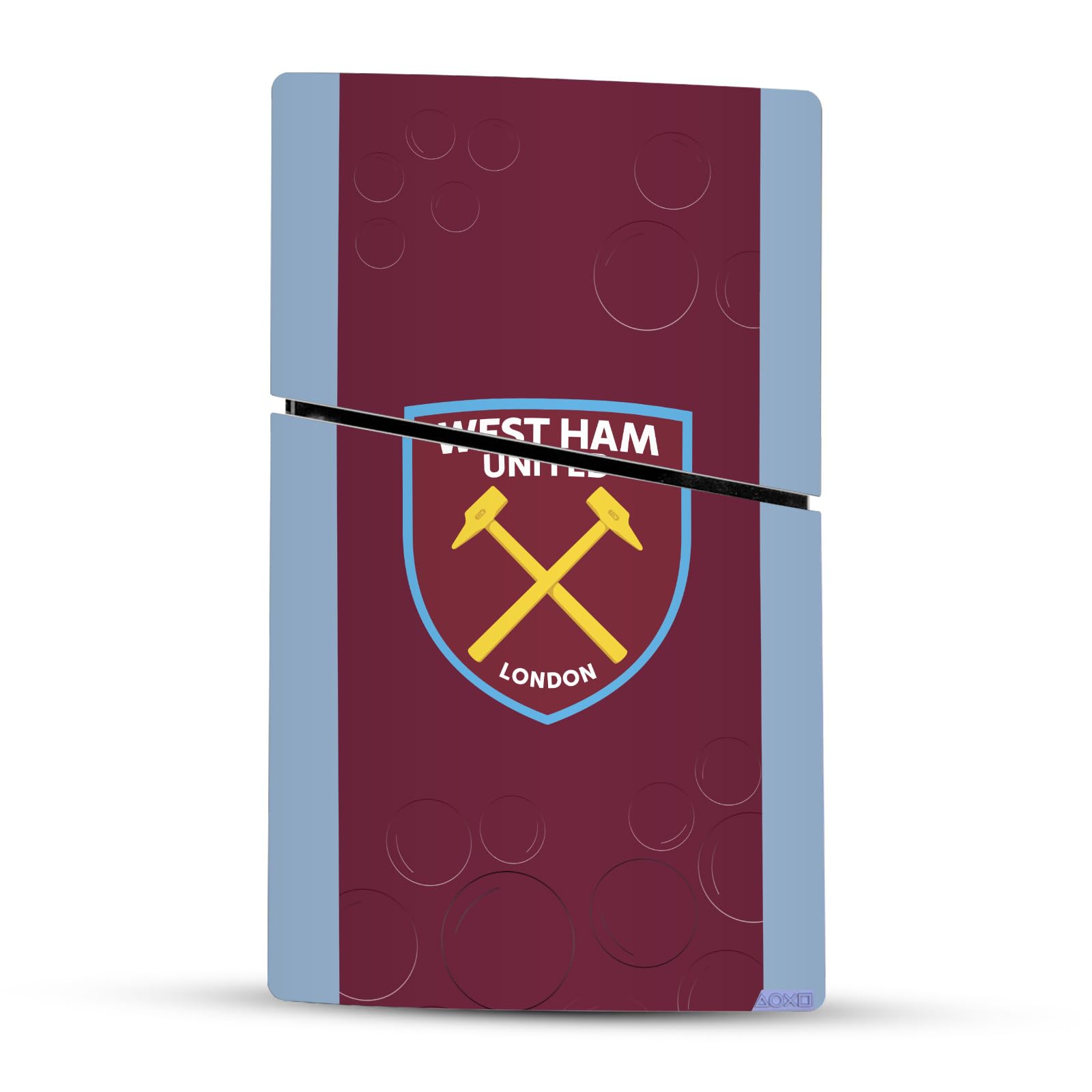Official West Ham United FC Home 2023/24 Emblem Vinyl Skin Sticker Set - Compatible with Sony PlayStation 5 PS5 Slim & Digital Edition Console & DualSense Controller - Perfect for Gamers and Football Fans to Customize Gaming Gear