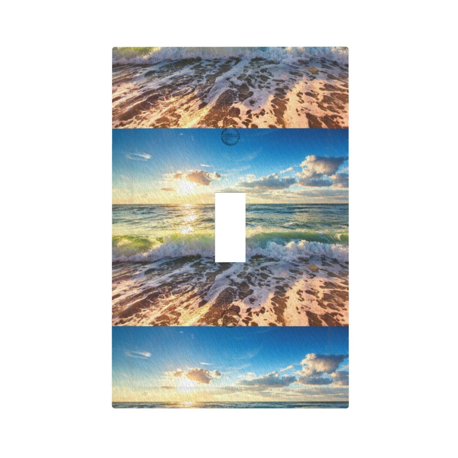 Sea Themed Printed Wall Plate Decorative Outlet Cover - 3x5 Inch Switch Plate for Coastal Home Decor | Perfect for Beach House, Bathroom & Nautical Nursery