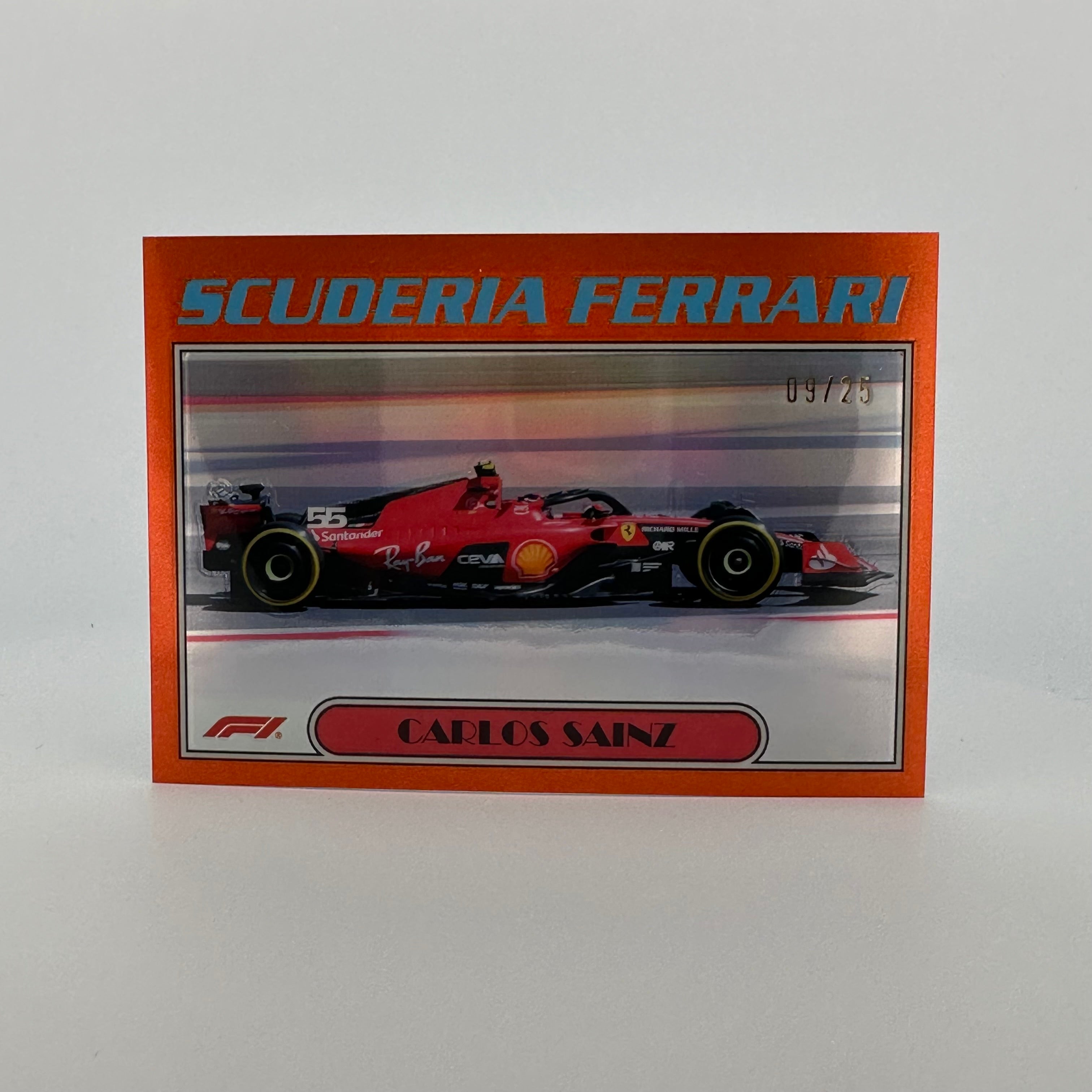 2023 Topps Chrome Carlos Sainz #AU77 CS Orange 9/25 - Rare Formula 1 Racing Card for Collectors & Fans - Perfect for Trading, Display, and Memorabilia Collections