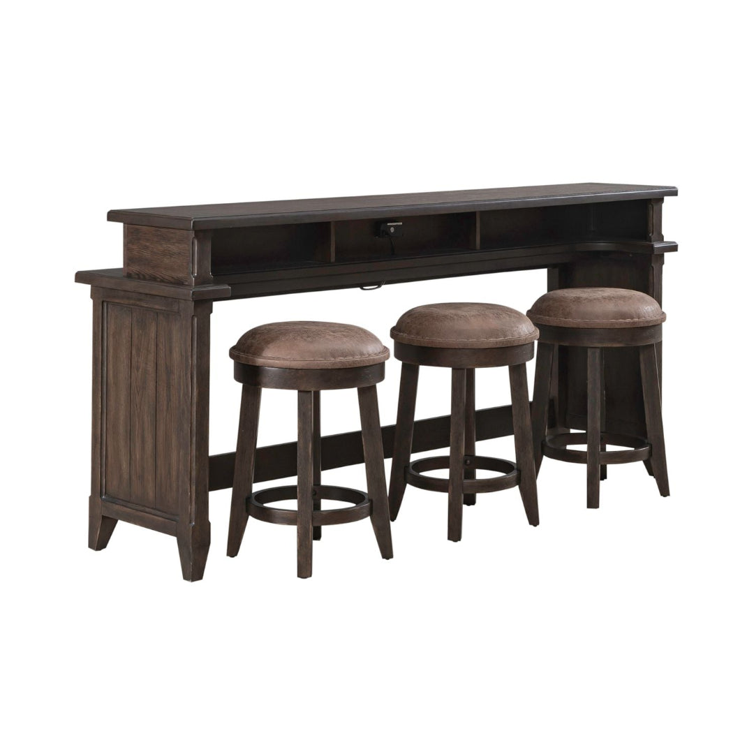 Paradise Valley 3-Piece Console Table Set with Matching Stools - Modern Entryway Furniture for Hallway, Living Room & Foyer Decor
