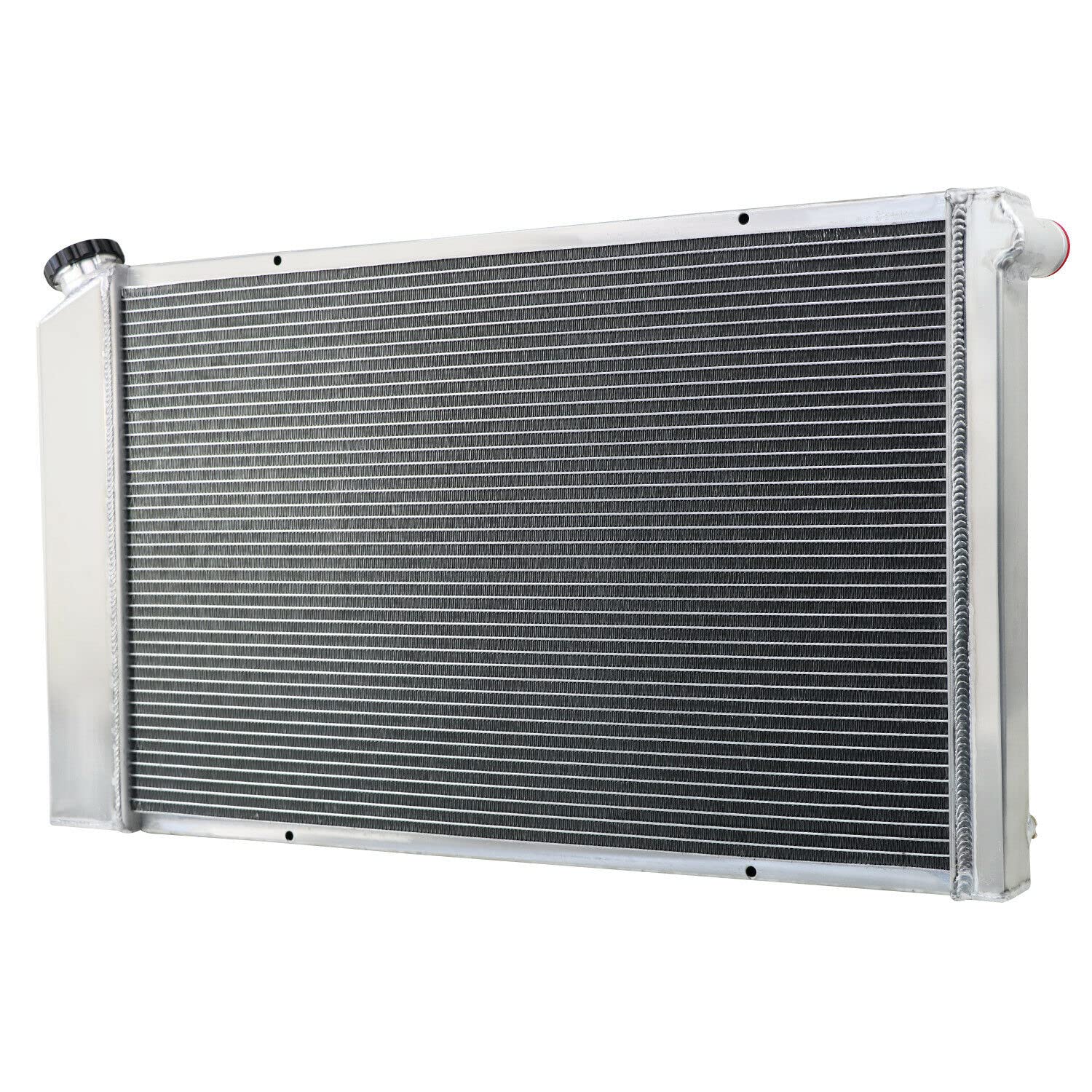 ALLOYWORKS 4-Row Aluminum Radiator with Shroud Fan & Relay Kit for 1970-1981 Pontiac Firebird/Trans Am V8 I6 4.3L - High Performance Cooling Upgrade for Classic Muscle Cars & Hot Rods