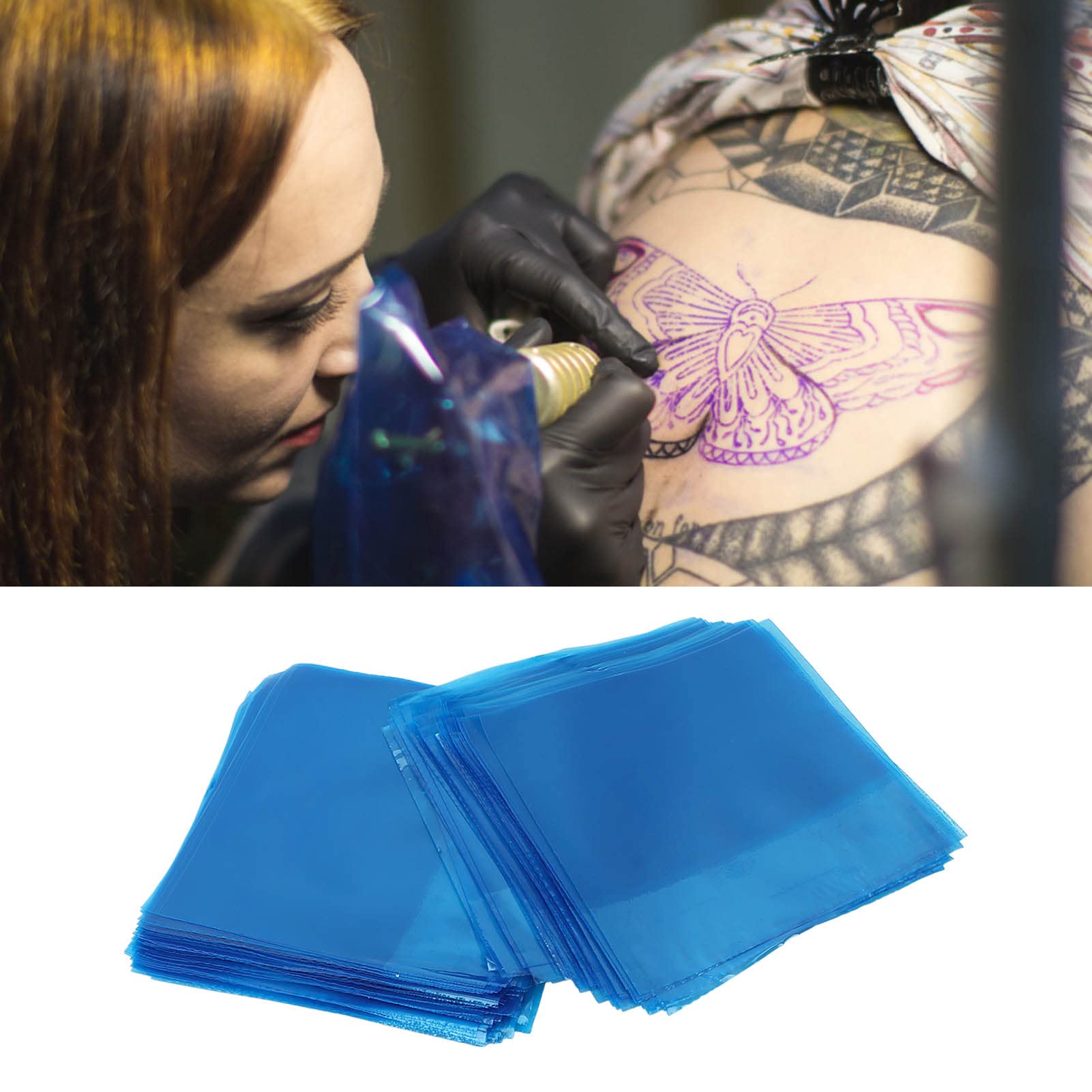 250Pcs Disposable Transparent Blue Plastic Machine Covers Sleeves - Safety Protection Bags for Coil Winding & Motor Machines - Perfect for Industrial Equipment Maintenance & Workshop Use