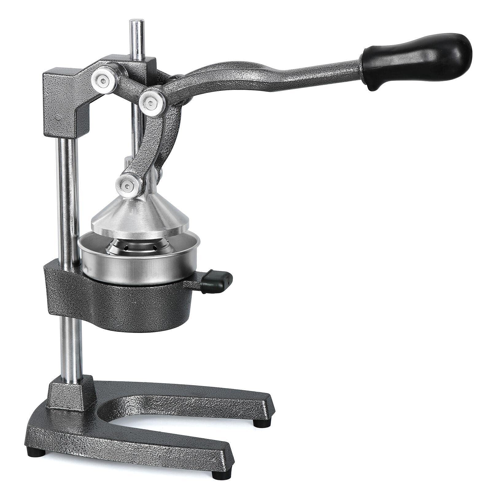 Commercial Grade Silver Manual Citrus Juicer - Heavy Duty Orange Lemon Lime Press Extractor for Bars & Restaurants | Gray Fabric Masticating Cold Press Hand Juicer Machine | Perfect for Fresh Juice, Cocktails, Smoothies & Healthy Drinks