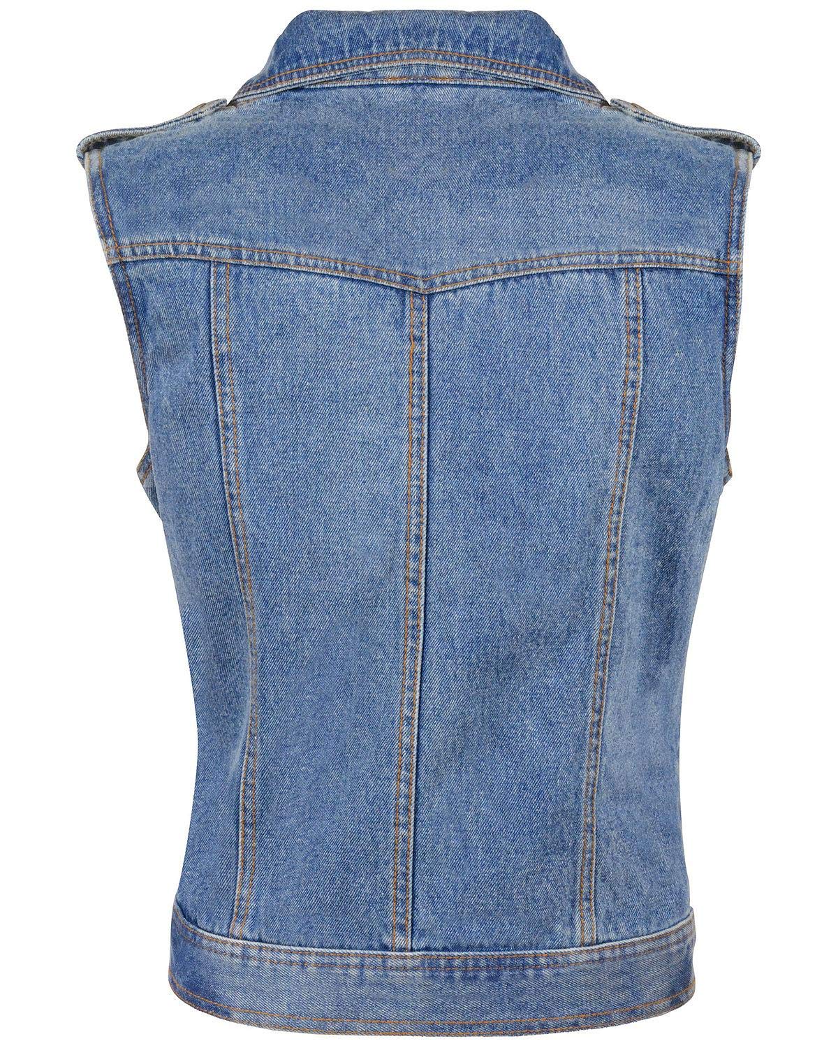 Milwaukee Leather Women's Studded Zip Front Denim Vest - Blue Denim Jacket for Women, Medium Size | Perfect for Biker Fashion, Casual Outfits & Rock Style
