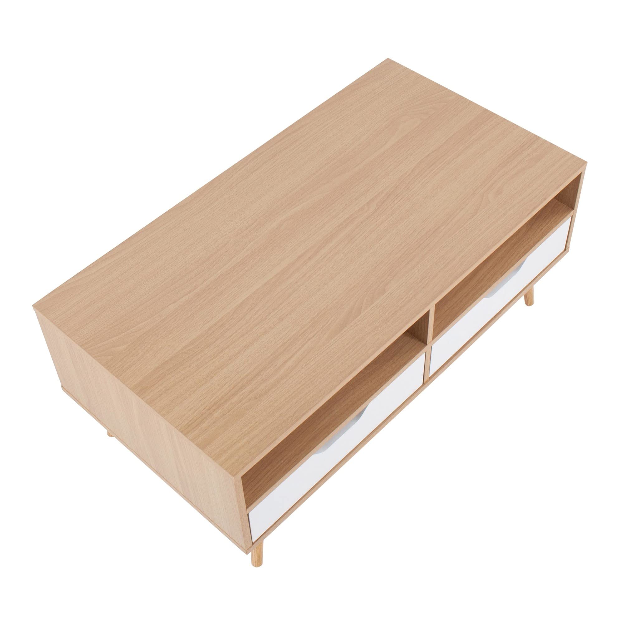 LumiSource Astro Modern Coffee Table with Storage - Wooden Living Room Center Table, Small Space-Saving Design for Home Decor | Perfect for Apartments, Dorms & Cozy Spaces