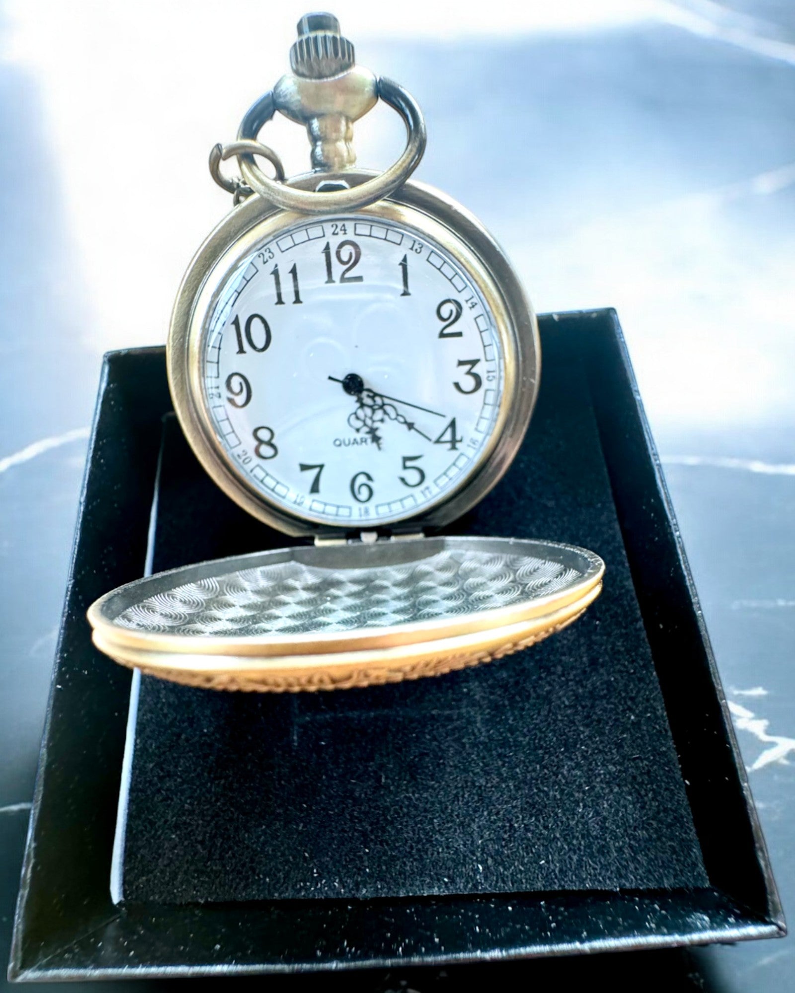Vintage Pocket Watch with Engraving Option - Classic Astro Retro Design for Men & Women - Perfect Gift for Anniversary, Wedding, Graduation & Special Occasions