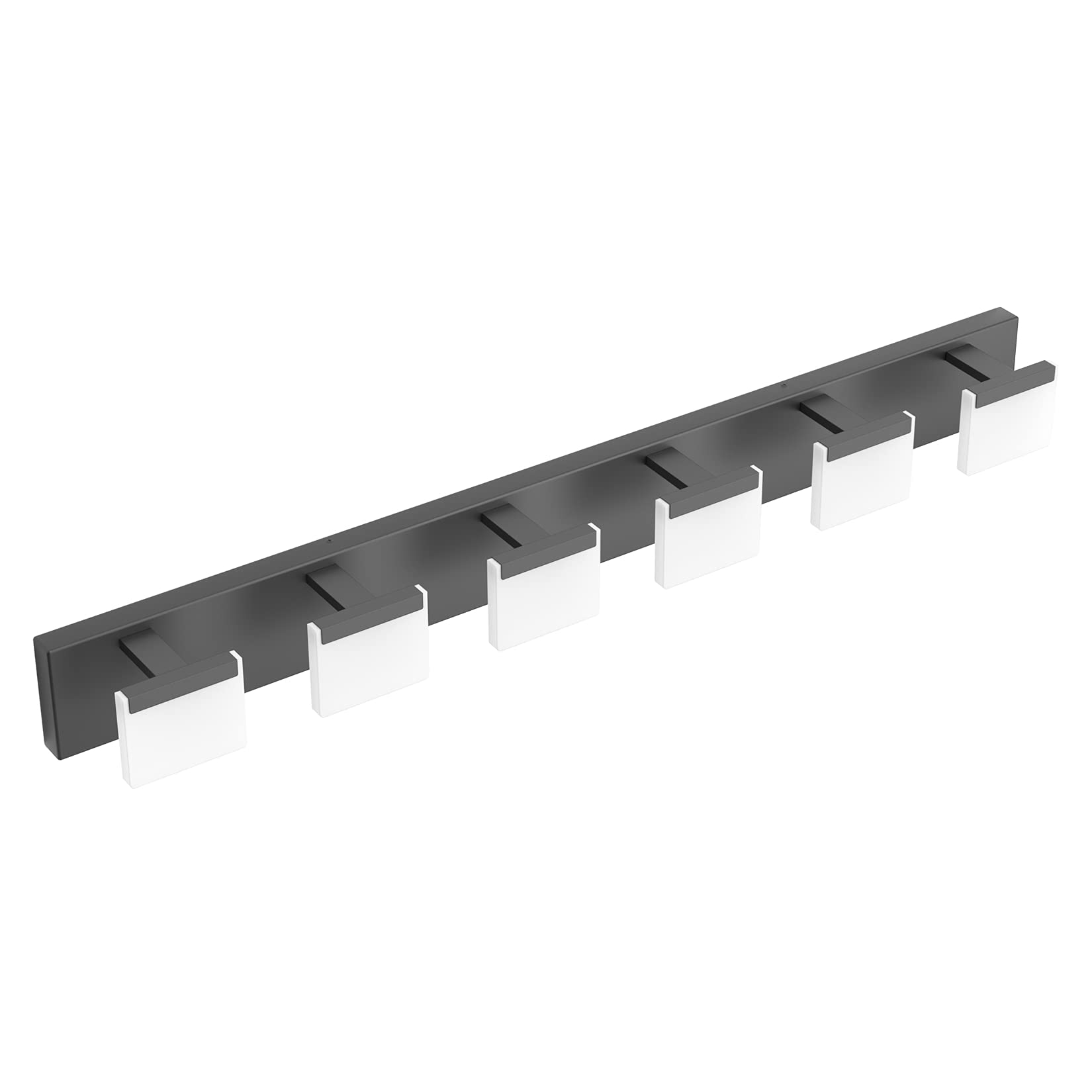 Ralbay 6-Light Modern LED Vanity Light Fixture - Matte Black Bathroom Lighting with Acrylic Shades for Mirror Illumination | Perfect for Bathroom, Dressing Room & Makeup Area