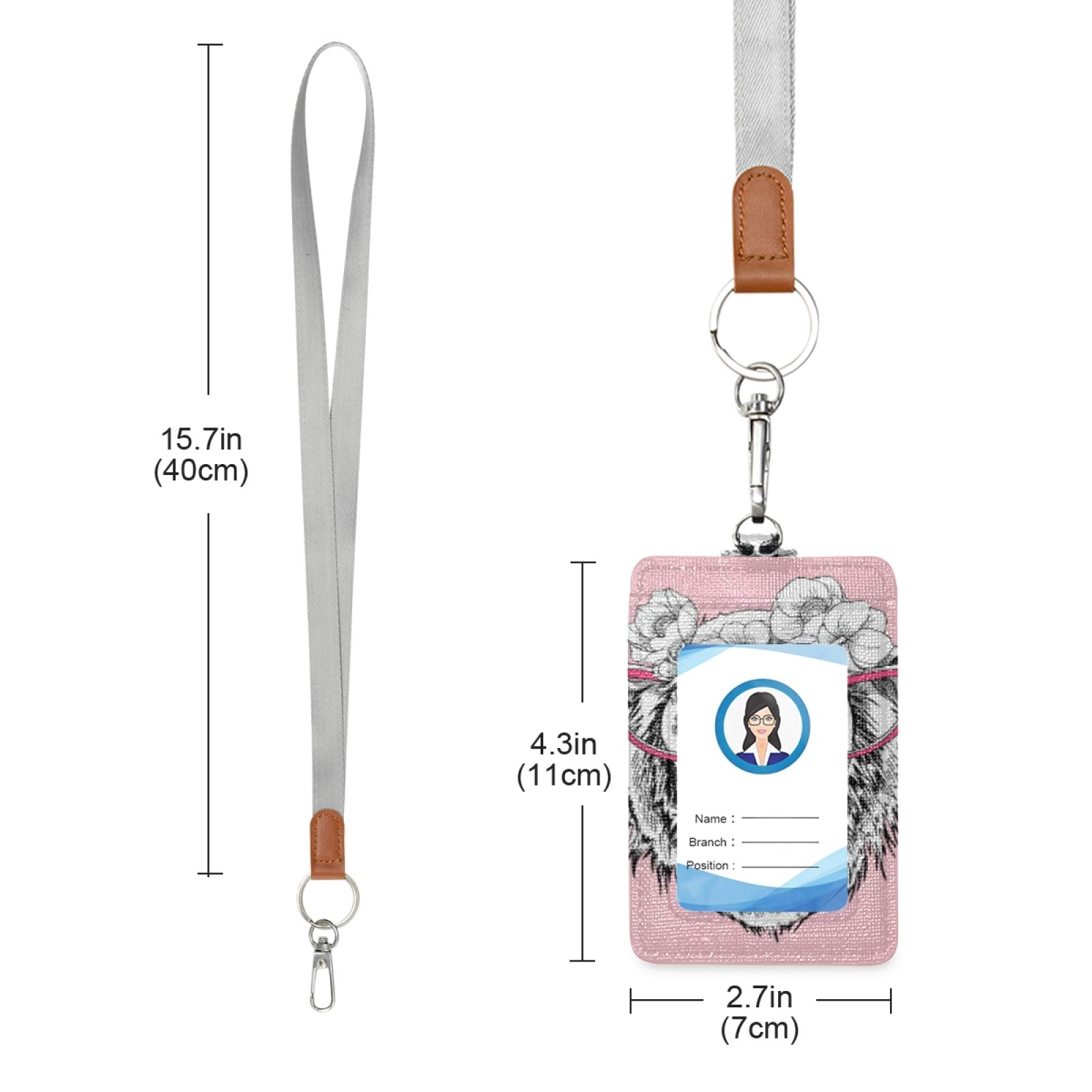 Funny Monkey ID Badge Holder with Lanyard - Office & School Staff Use