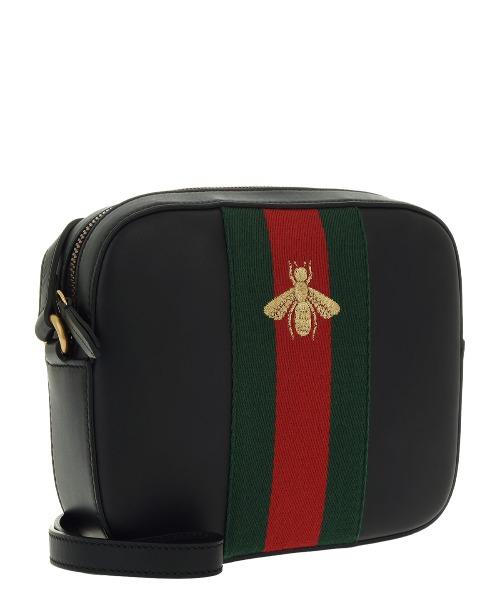 Gucci Bee Embroidered Leather Shoulder Bag for Women - Luxury Designer Handbag for Work, Travel & Everyday Use