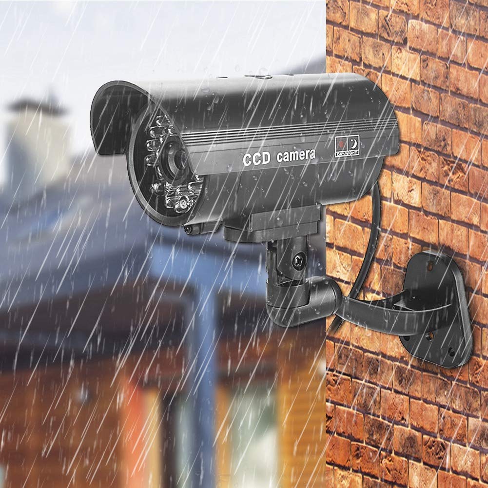 Fake Security Camera with Black Flash LED - Anti-Theft Dummy CCTV Camera for Office, Supermarket & Hotel | Deter Burglars & Enhance Safety