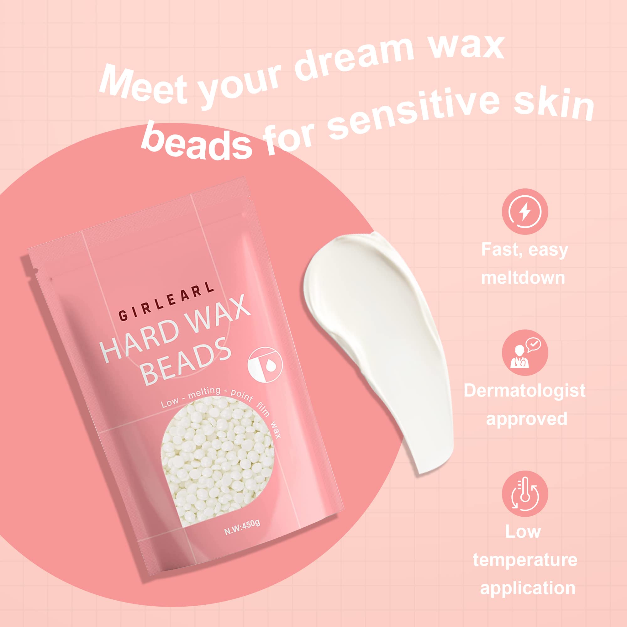 Premium Hard Wax Beads 2-Pack (1lb Unscented for Coarse Hair & 1lb Aloe Vera for Sensitive Skin) - Full Body, Face, Brazilian, Legs & Eyebrow Hair Removal - At-Home Waxing Kit for Smooth Skin