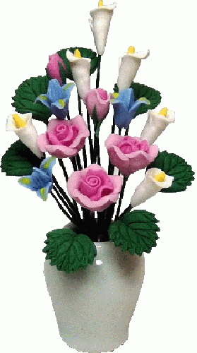 Elegant White Ceramic Vase with Floral Arrangement - Perfect for Home Decor, Wedding Centerpieces & Office Desk Decorations