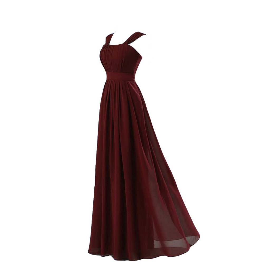 Kivary Women's Long Chiffon Corset Dress with Cap Sleeves - Elegant Prom, Bridesmaid & Evening Gown for Weddings, Parties & Special Occasions