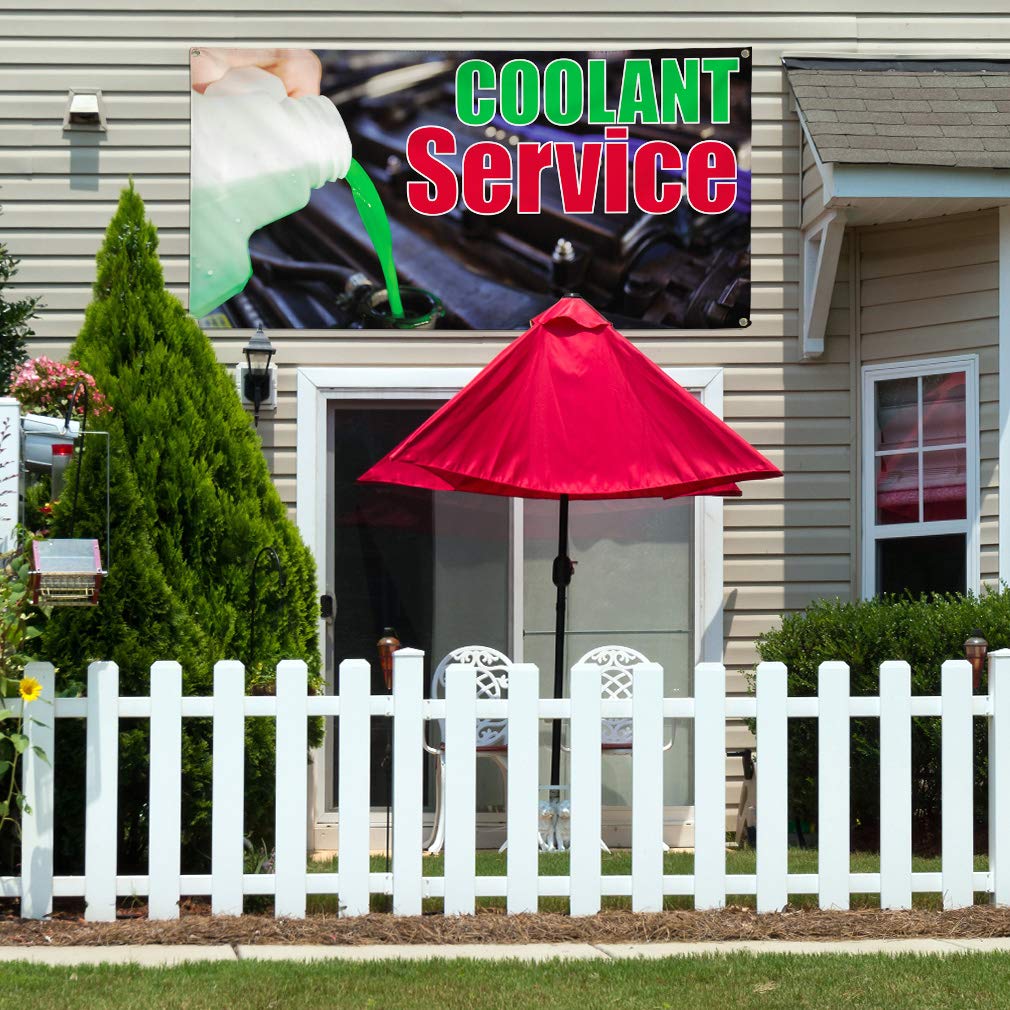 Vinyl Banner - 48x96 Inches, Weatherproof Outdoor Advertising Sign with 8 Grommets for Coolant Service, Business Promotion & Industrial Yard Use - Perfect for Events, Construction Sites & Retail Displays