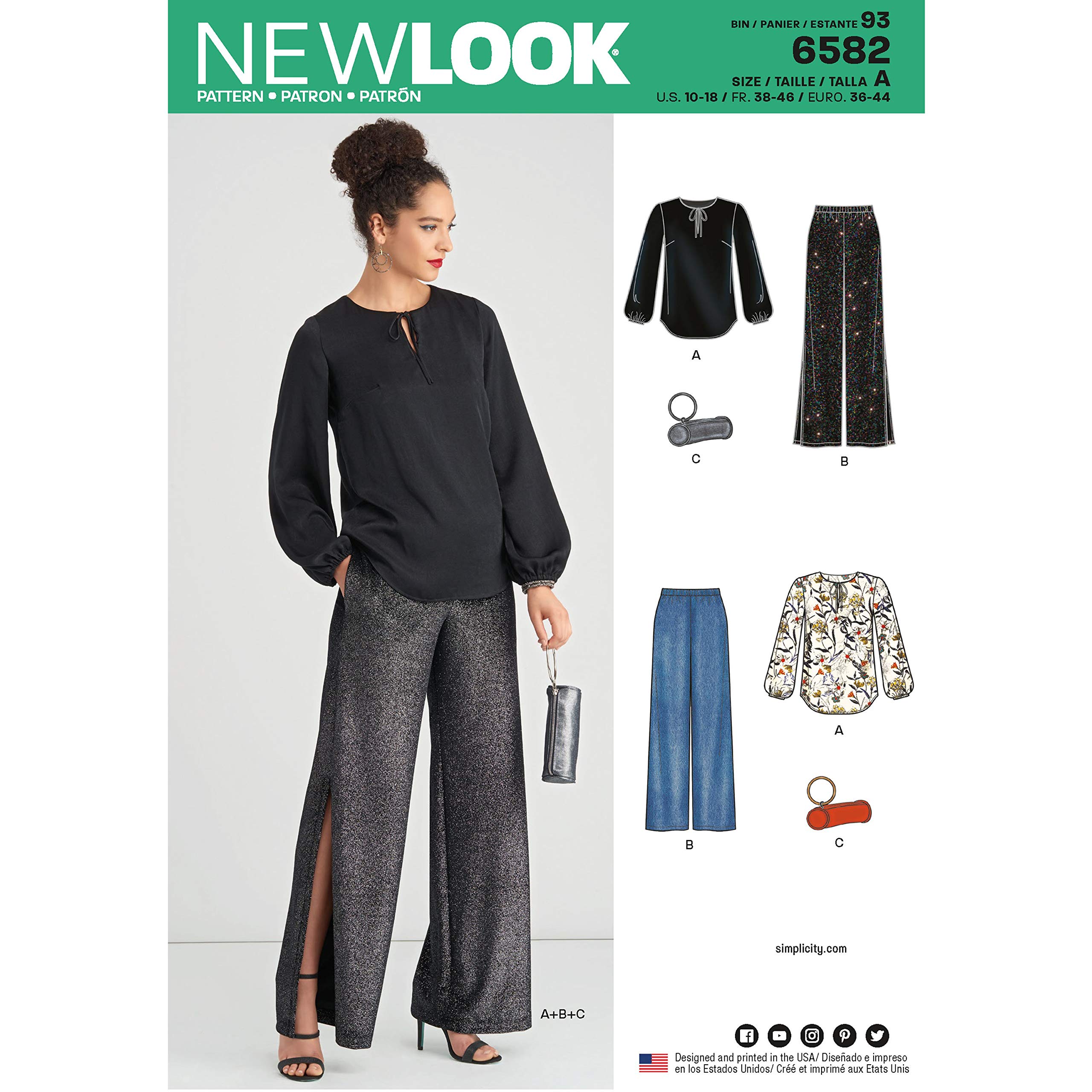 New Look Sewing Pattern - Paper, White, Sizes 38-46 | DIY Dressmaking, Costume Design & Fashion Projects for Beginners to Advanced