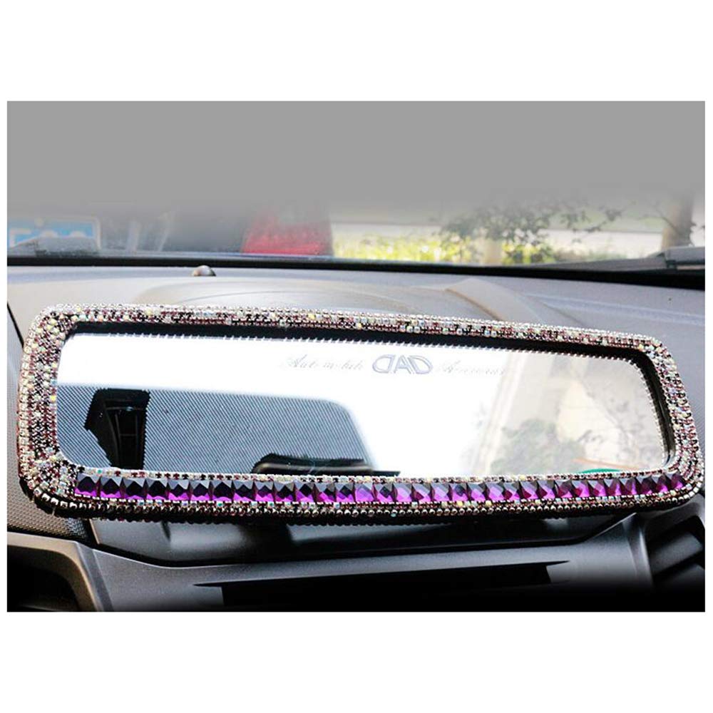 Sparkling Rhinestone Car Rearview Mirror Charm - Purple Crystal Auto Accessory for Women | Perfect Gift for Birthday, Graduation & Car Decor