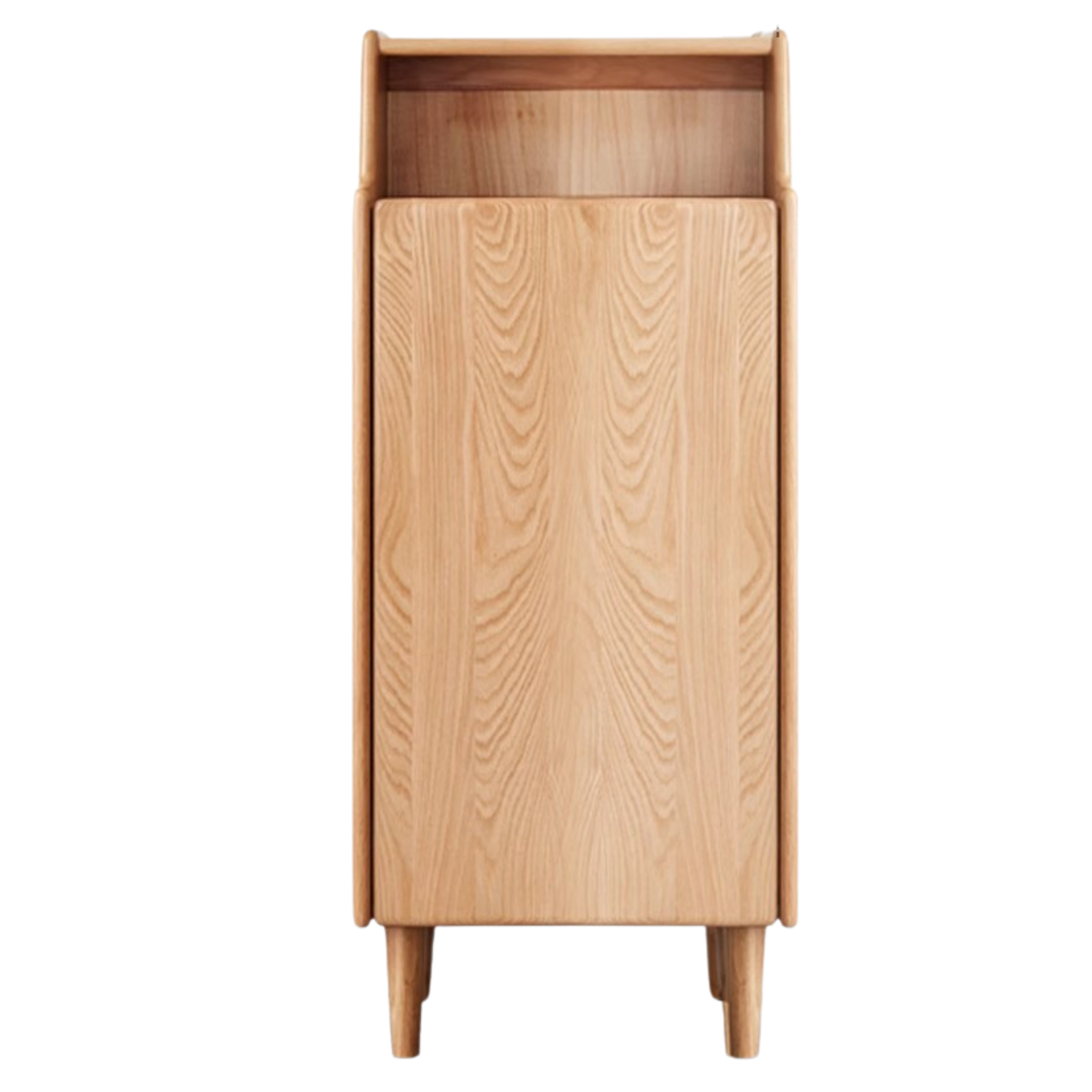 Solid Oak & Black Walnut Shoe Cabinet - Rustic Wood Entryway Storage Organizer for Hallway, Mudroom, or Foyer - Perfect for Small Spaces & Home Organization