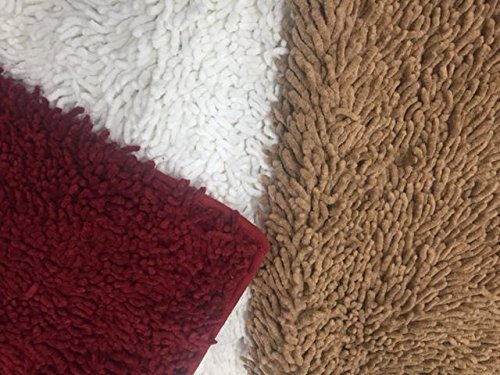 Luxury Chenille Bathroom Rug 24x36 Inches - Super Soft Absorbent High Pile Shaggy Bath Mat for Bathroom, Shower & Tub | Non-Slip Plush Carpet for Bedroom, Kitchen Entryway (Camel Brown)
