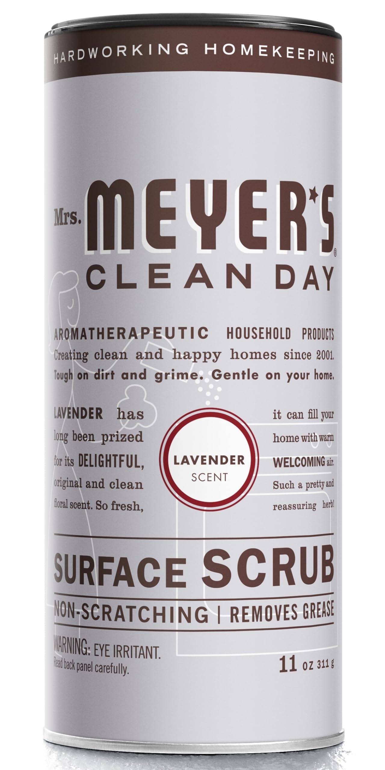 Mrs. Meyer's Clean Day Multi-Surface Scrub - Non-Scratch Powder Cleaner for Kitchen & Bathroom | Removes Tough Grime & Stains | Lavender Scent, 11 oz | Perfect for Sinks, Tubs, Tiles & Countertops