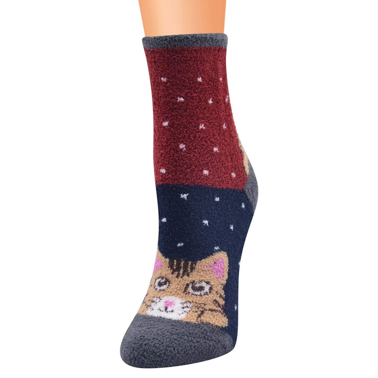 5/6 Pairs Fun Colorful Printed Crew Socks - Soft Cozy Knee High Socks for Christmas Holiday Gifts - Perfect for Festive Parties, Winter Warmth & Casual Outfits